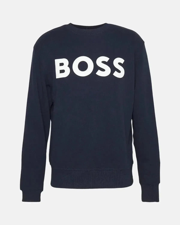 BOSS MENS WEBASIC LOGO SWEATSHIRT DARK BLUE-Designer Outlet Sales