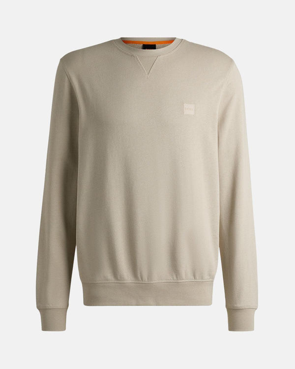 BOSS MENS WESTART SWEATSHIRT LIGHT BEIGE-Designer Outlet Sales