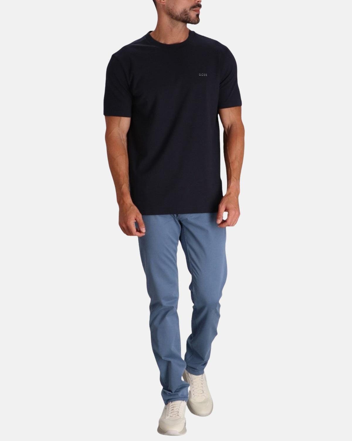 BOSS STRETCH COTTON RAISED LOGO T - SHIRT DARK BLUE – BOSS-50506373-404-S | Studio DOS by Designer Outlet Sales