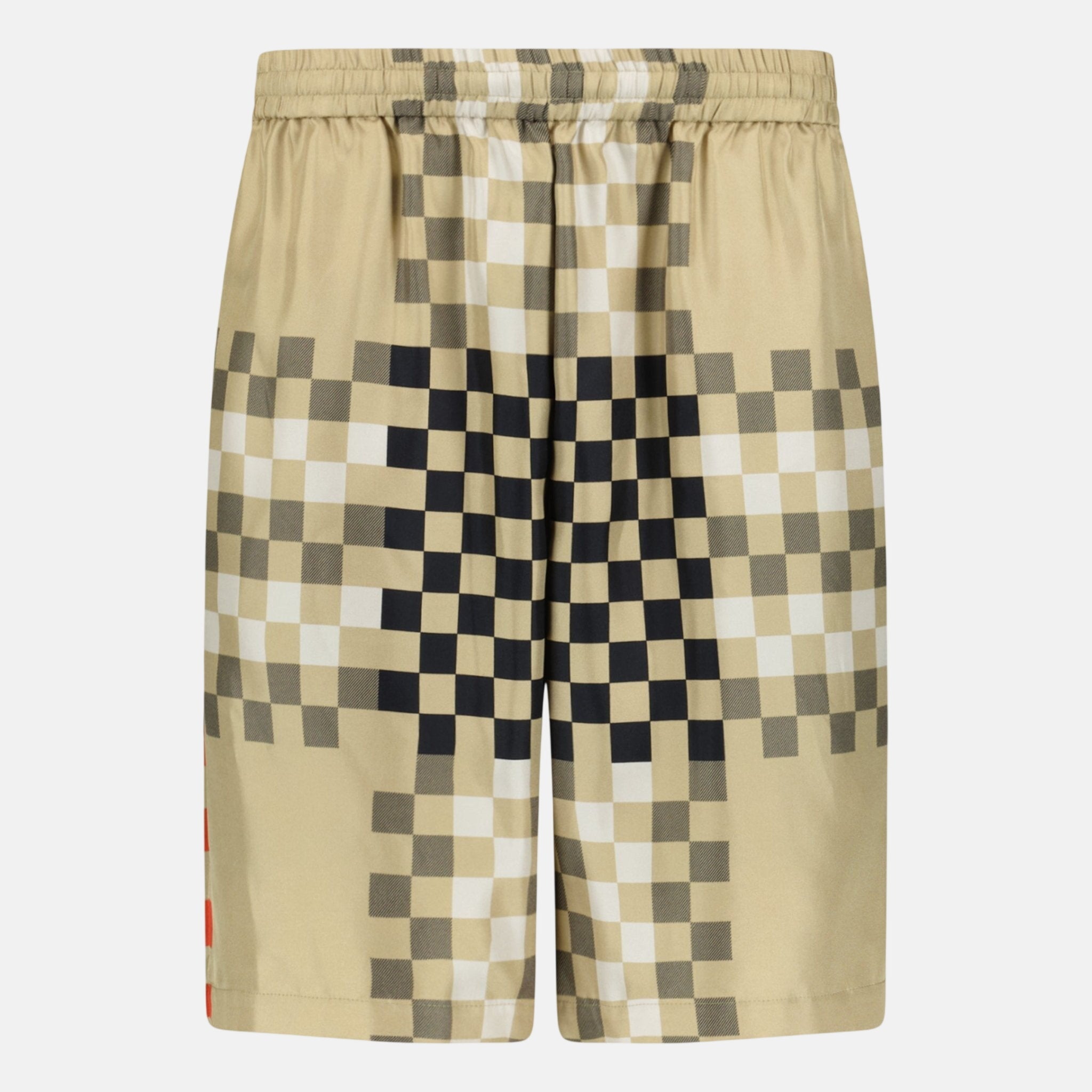 Burberry 'Bradeston' Silk Pixel Check Shorts Brown – C61 | Studio DOS by Designer Outlet Sales
