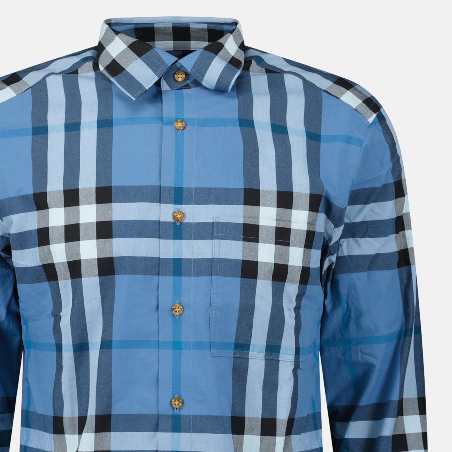 Burberry 'Claverdon' Check Shirt Blue Jade – F39 | Studio DOS by Designer Outlet Sales