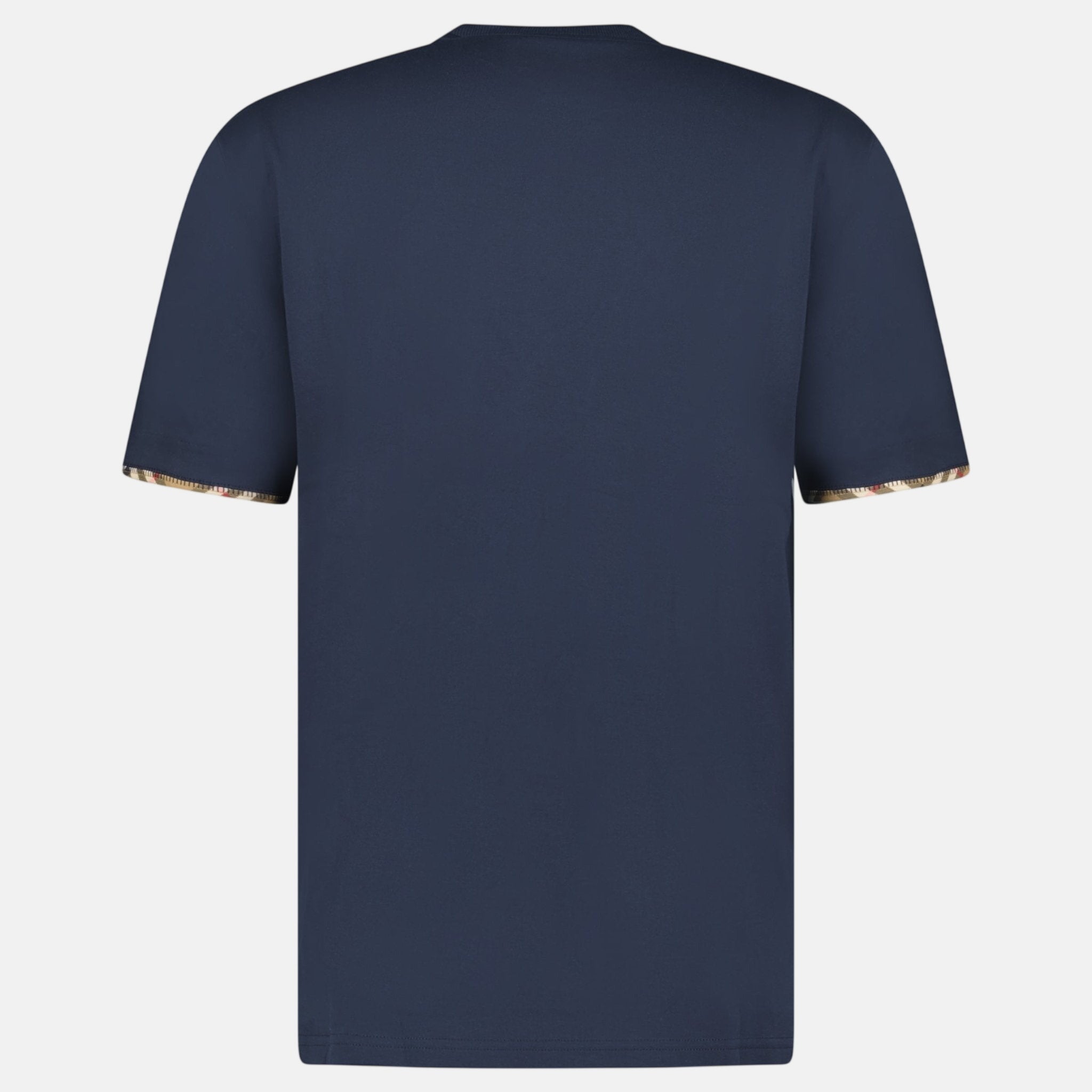 Burberry 'Ellison' Organic Cotton Check Sleeve T-Shirt Navy – F23 | Studio DOS by Designer Outlet Sales