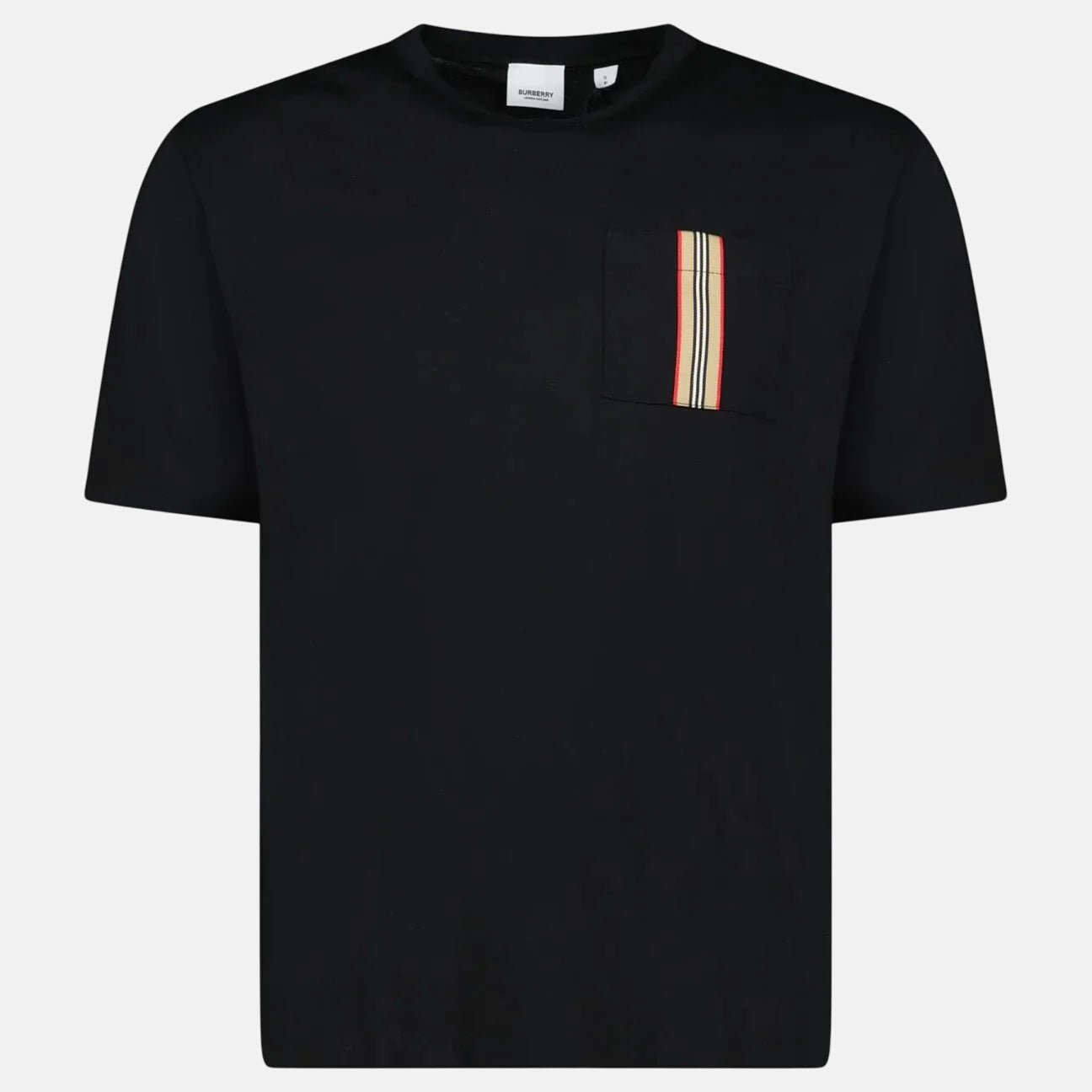 Burberry 'Ellison' Stripe Embroidery T-Shirt Black – C41 | Studio DOS by Designer Outlet Sales