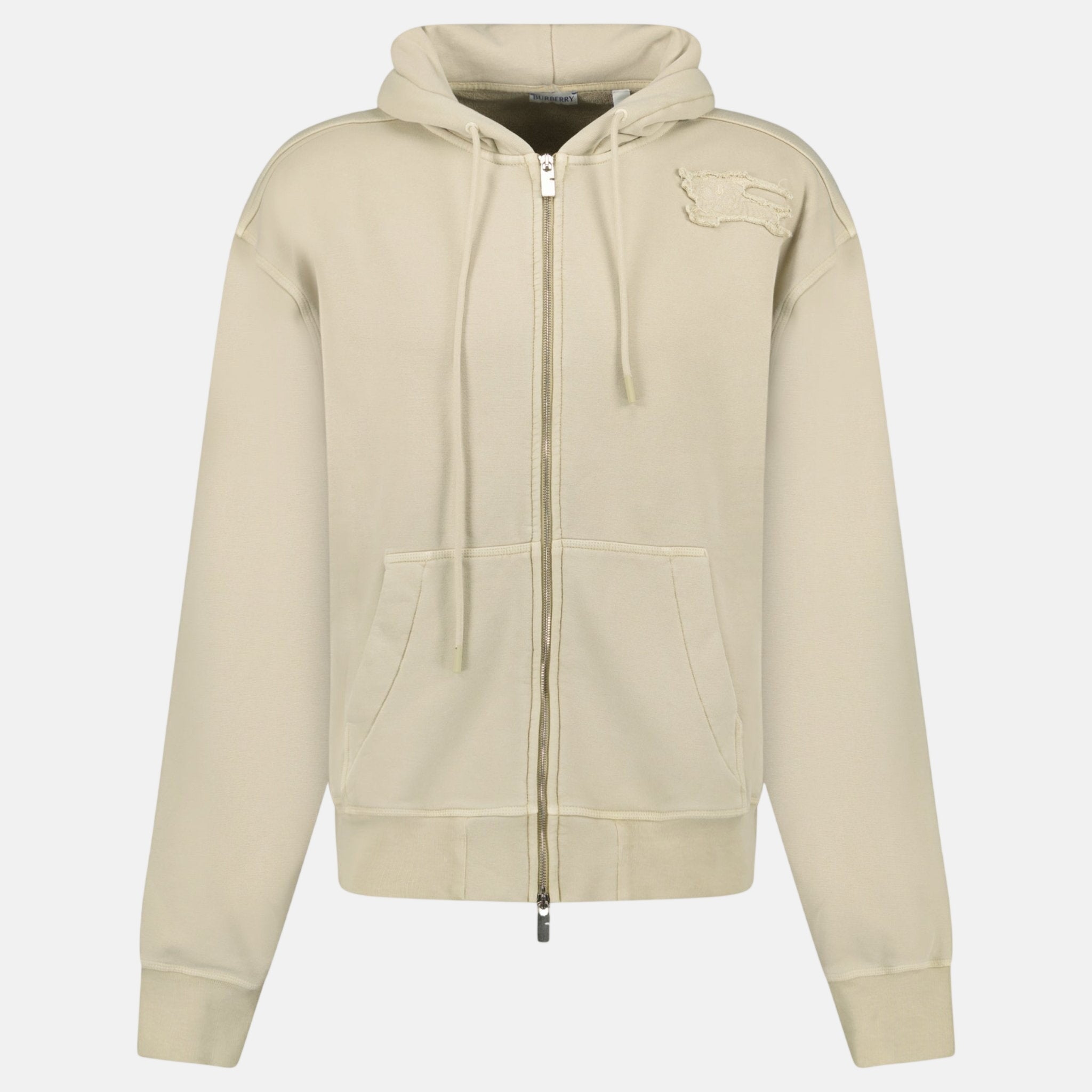Burberry Embroidery Relaxed Fit Horseferry Logo Zip Hoodie Safari Beige – F14 | Studio DOS by Designer Outlet Sales