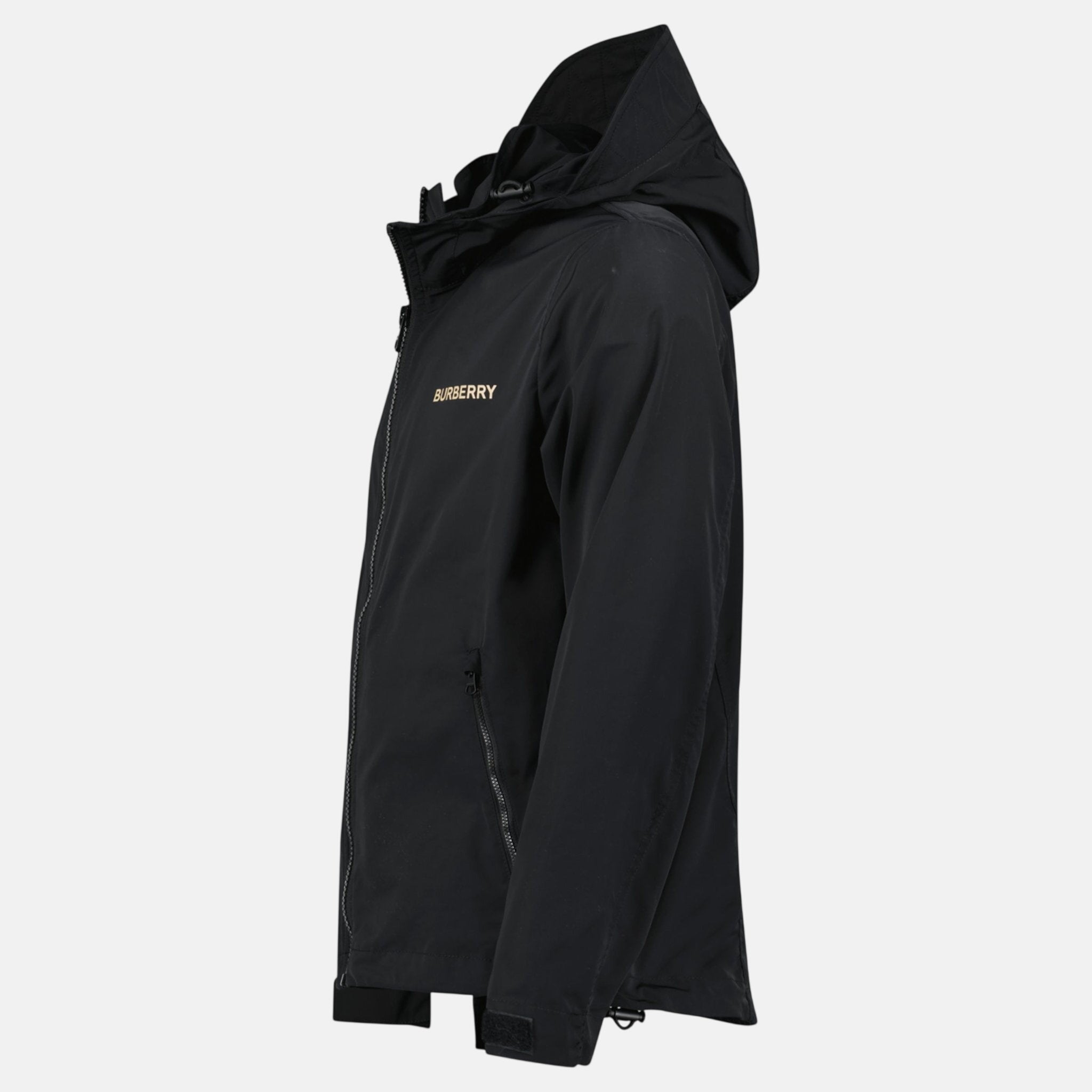Burberry 'Hargrave' Zip - Up Logo Hooded Rain Jacket Black – sku-57793111785853 | Studio DOS by Designer Outlet Sales