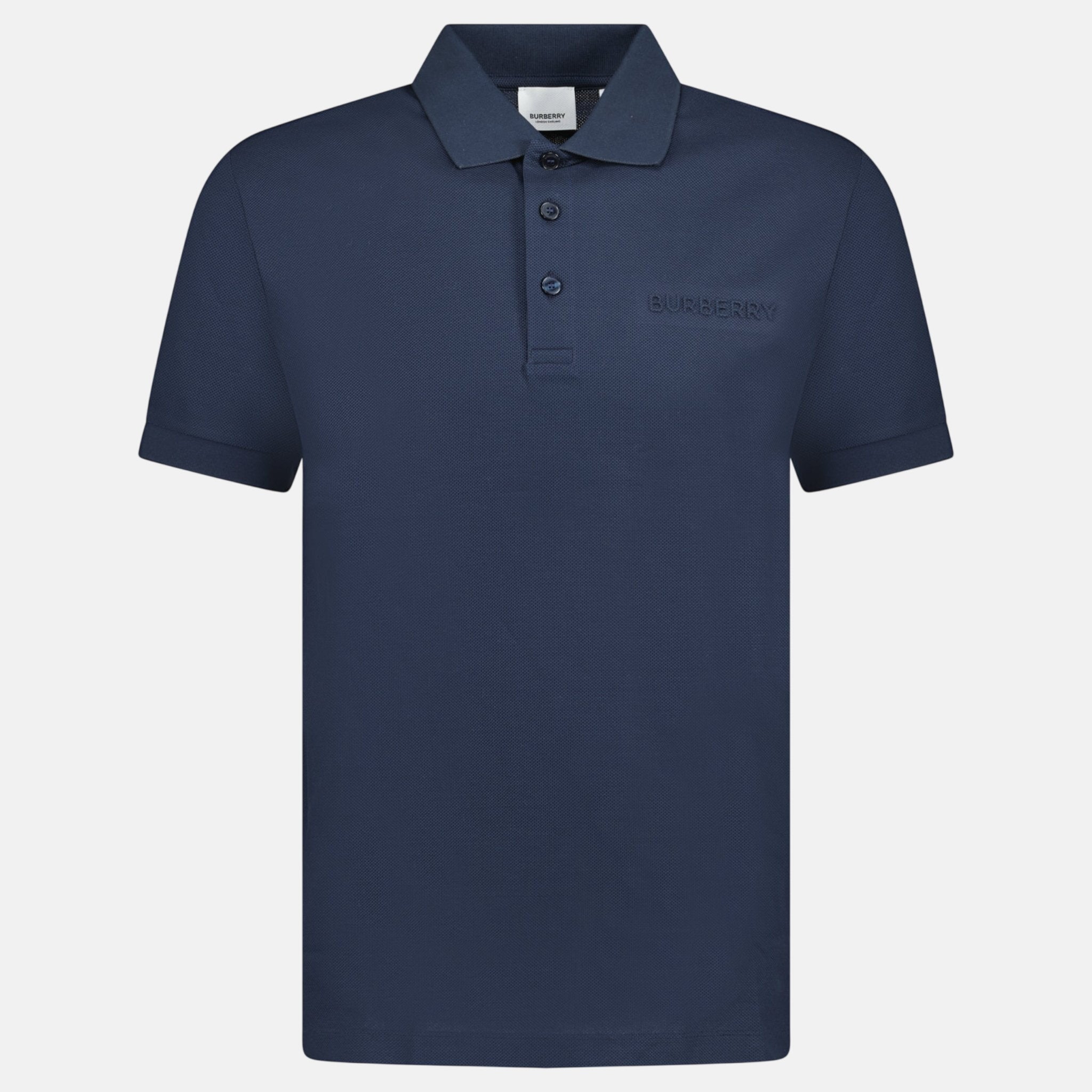 Burberry 'Hartford' Embossed Logo Polo Shirt Navy – A43 | Studio DOS by Designer Outlet Sales