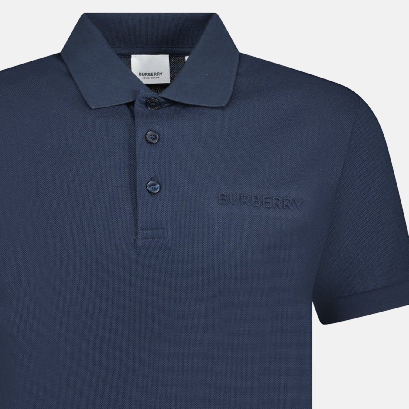Burberry 'Hartford' Embossed Logo Polo Shirt Navy – A43 | Studio DOS by Designer Outlet Sales
