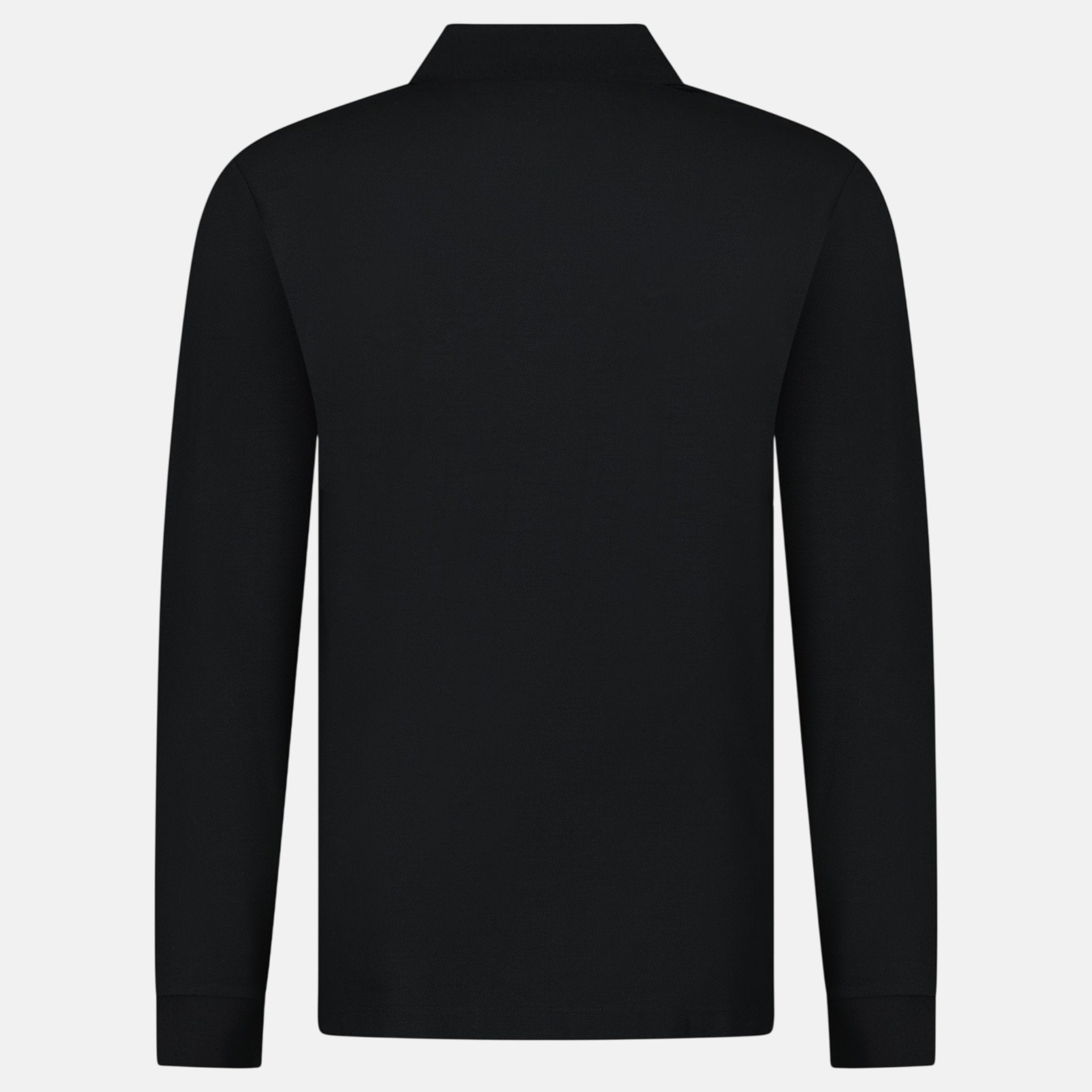 Burberry 'Hartford' Long Sleeved Check Placket Polo Shirt Black – A27 | Studio DOS by Designer Outlet Sales