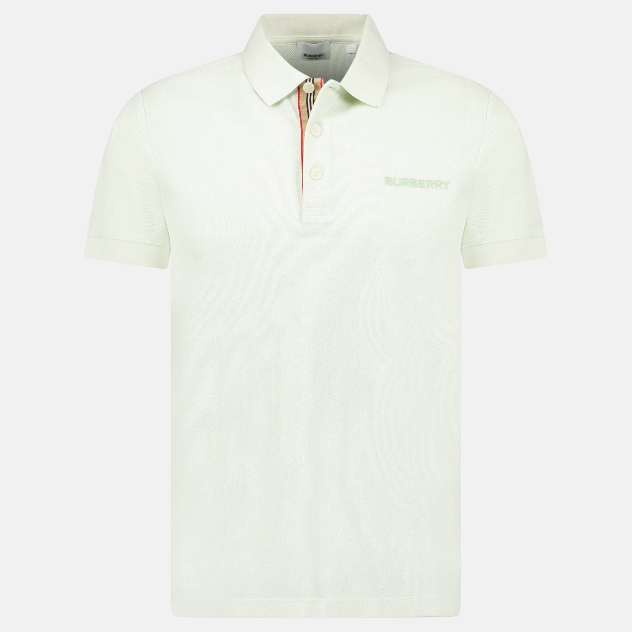 Burberry 'Hartford' Signature Colour Placket Polo Shirt Pistachio – O7 | Studio DOS by Designer Outlet Sales