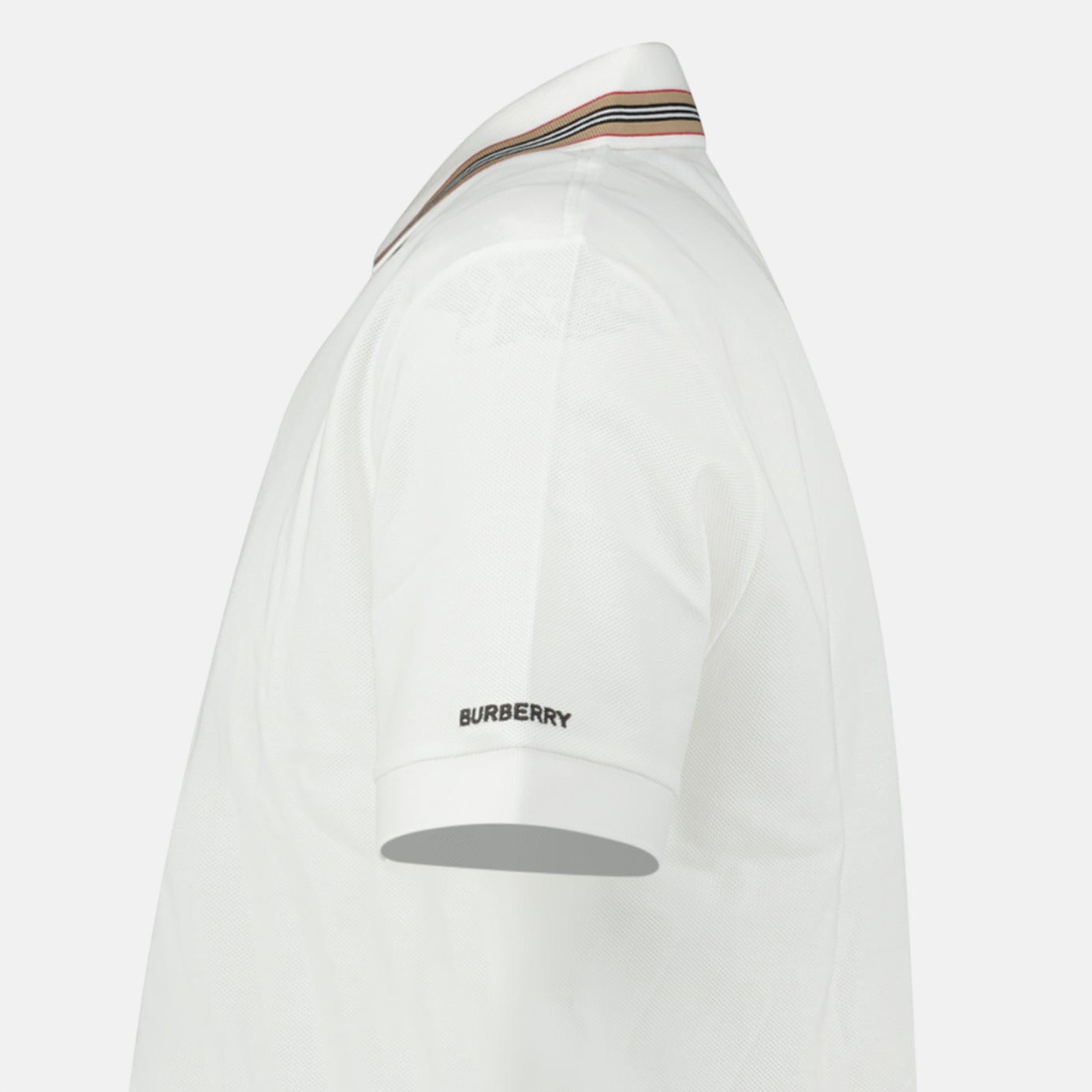 Burberry ‘Hartford’ Striped Check Short Sleeve Polo White – A5 | Studio DOS by Designer Outlet Sales