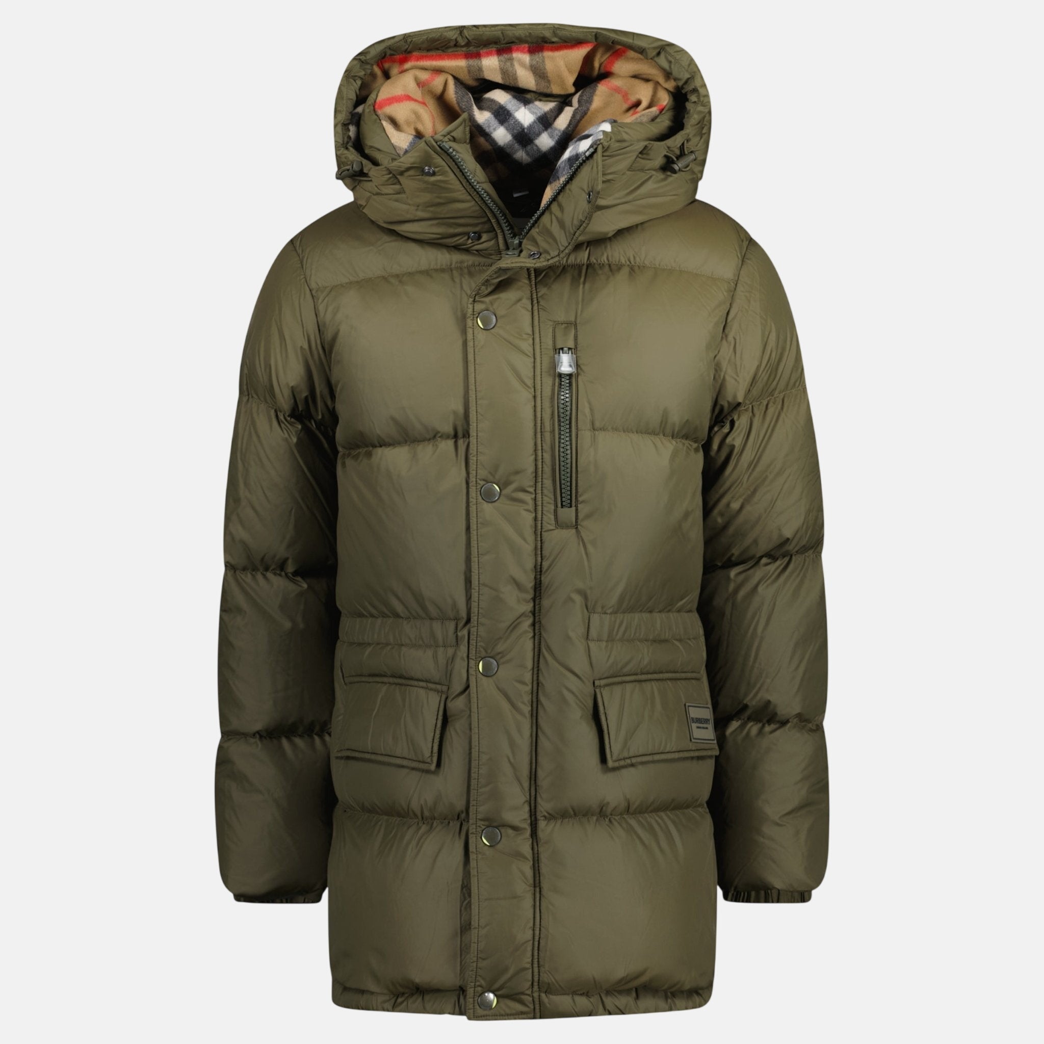 Burberry Haworth Mid Length Down Puffer Jacket Khaki Green – UP RAIL | Studio DOS by Designer Outlet Sales