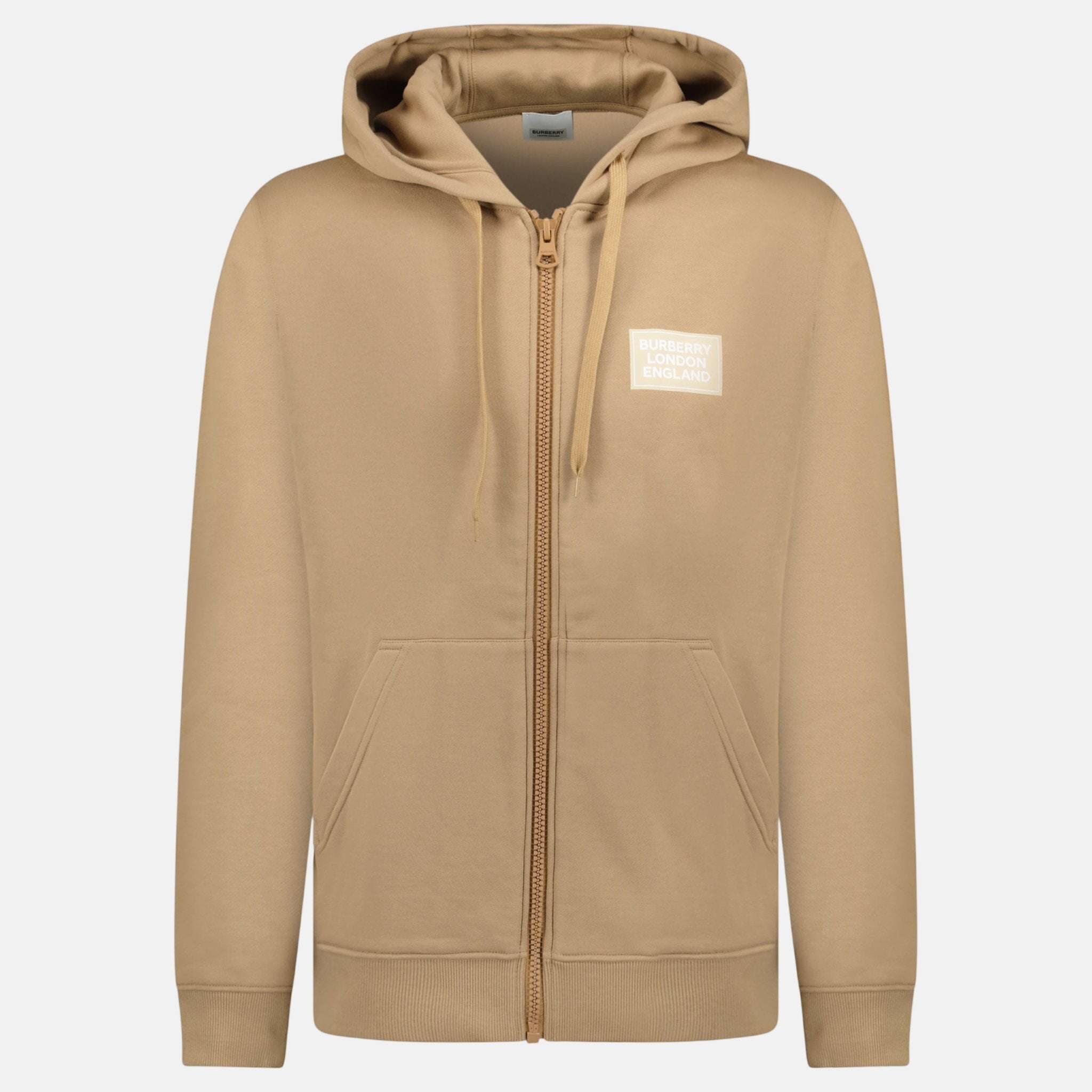 Burberry 'Hove' Logo Zip Hoodie Camel Beige – B36 | Studio DOS by Designer Outlet Sales