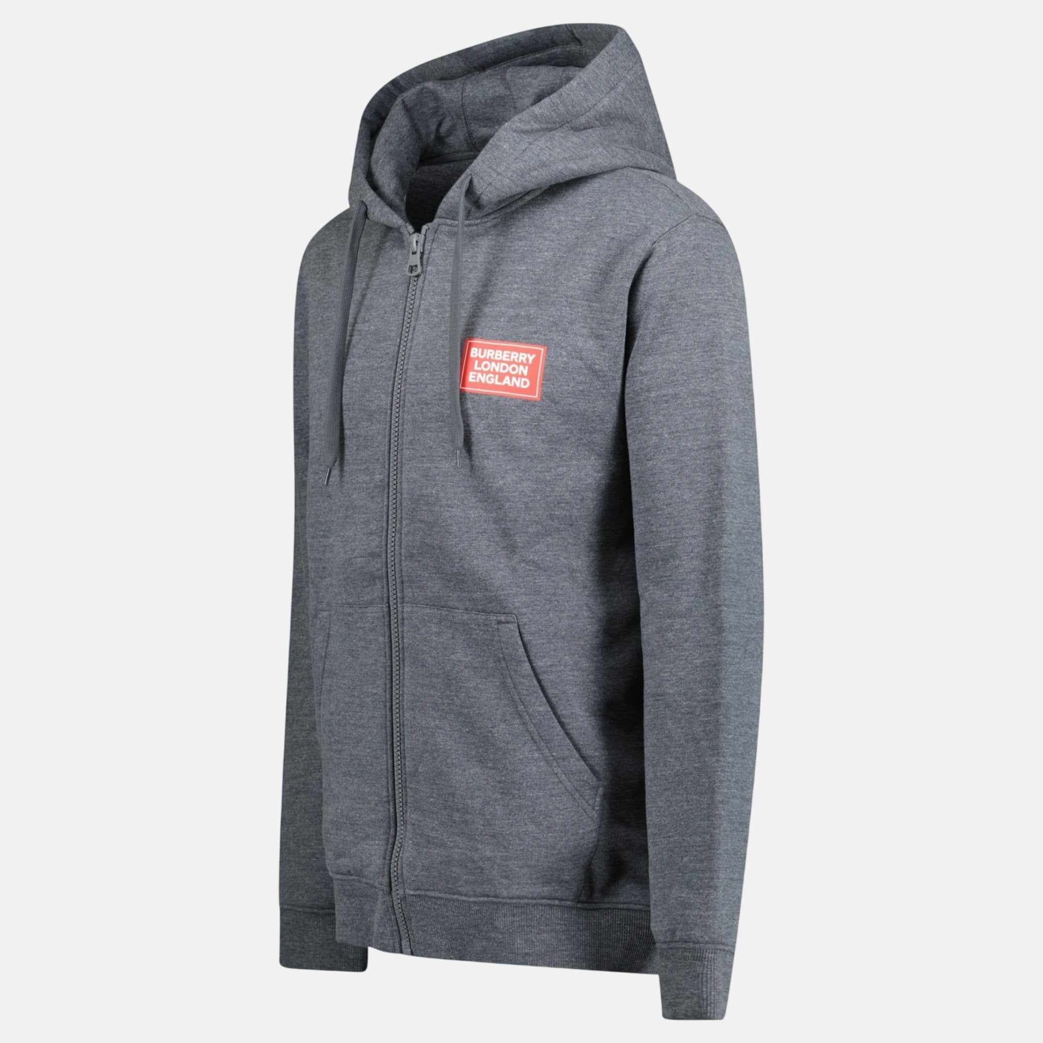 Burberry 'Hove' Logo Zip Hoodie Grey – B37 | Studio DOS by Designer Outlet Sales