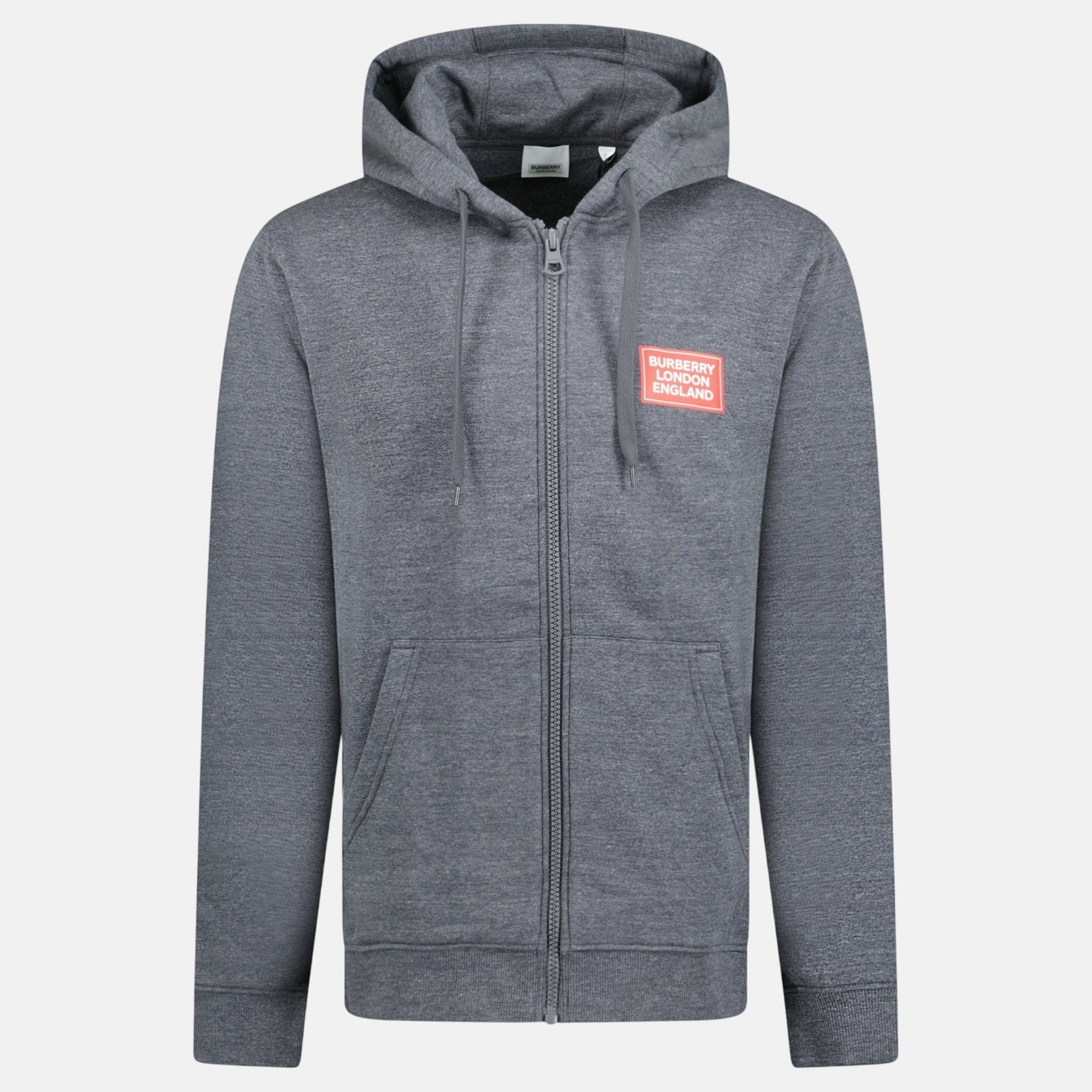 Burberry 'Hove' Logo Zip Hoodie Grey – B37 | Studio DOS by Designer Outlet Sales