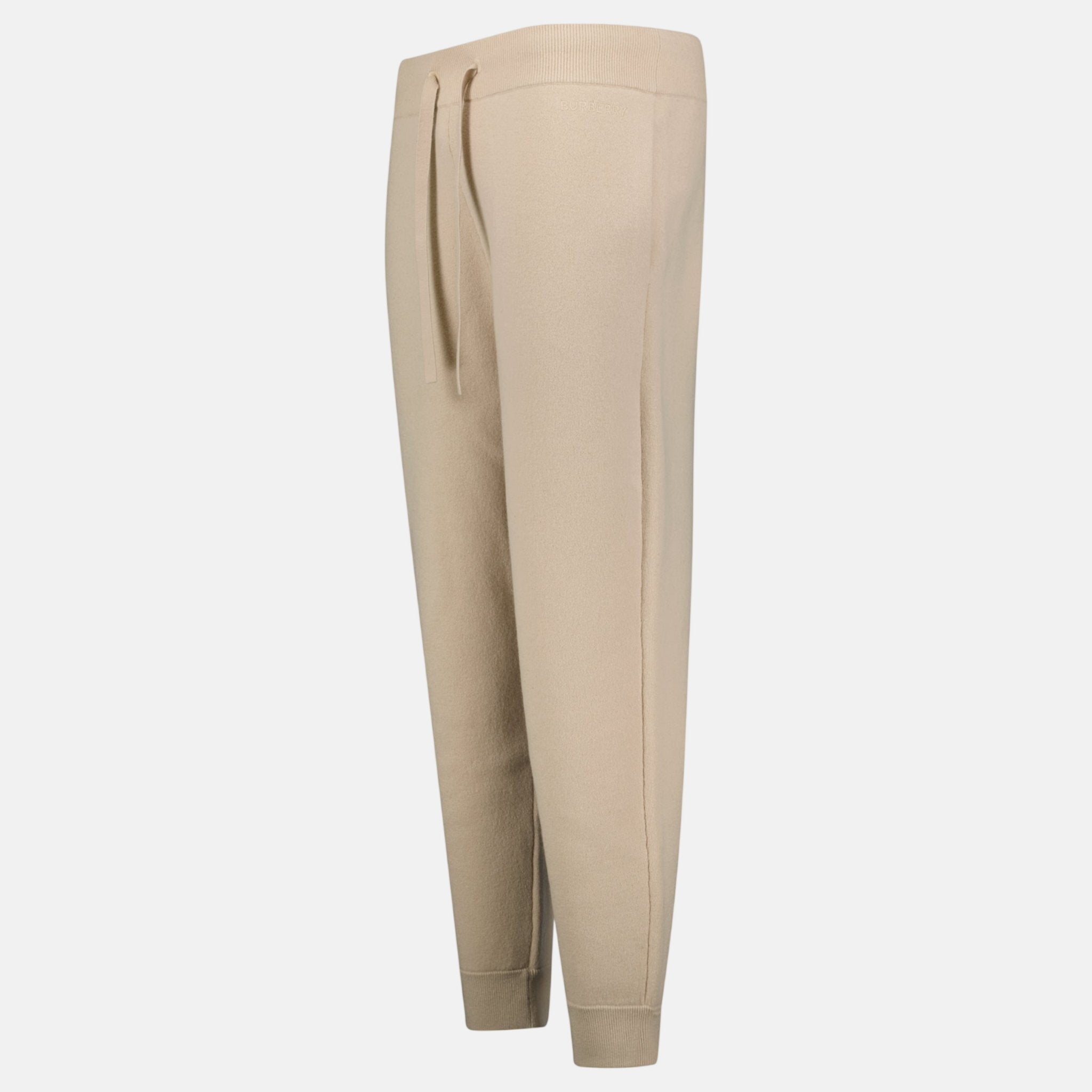 Burberry 'Hunton' Knitted Cuffed Cashmere Sweatpants Soft Fawn Beige – O1 | Studio DOS by Designer Outlet Sales