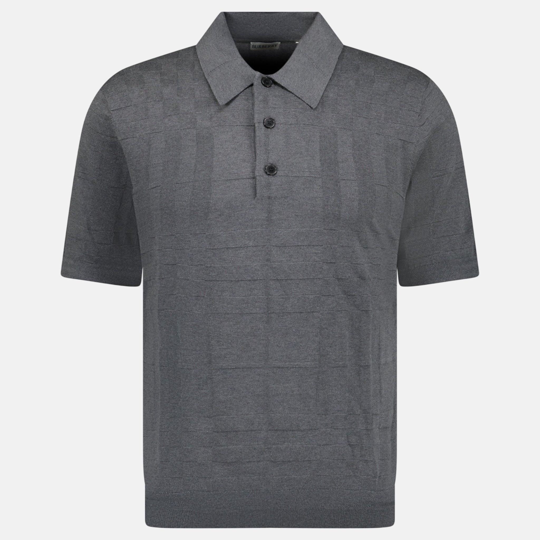 Burberry 'Kieran' Knit Polo Shirt Grey – B27 | Studio DOS by Designer Outlet Sales