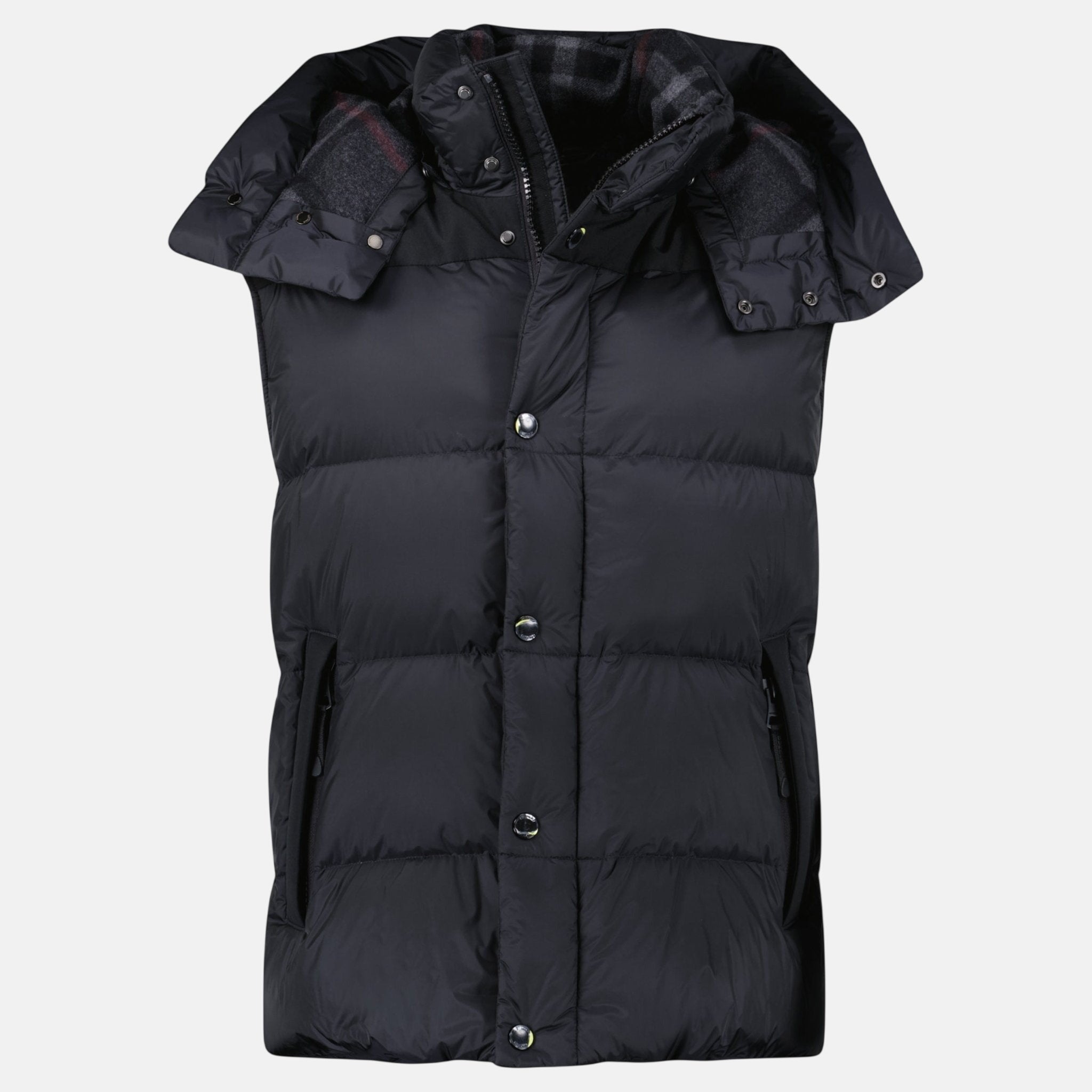 Burberry 'Leeds' Detachable Sleeve Hooded Down Jacket Black – UP RAIL | Studio DOS by Designer Outlet Sales