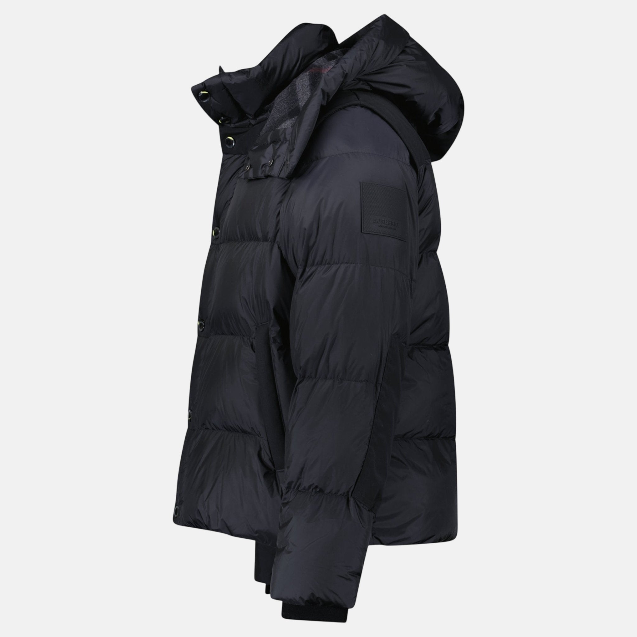 Burberry 'Leeds' Detachable Sleeve Hooded Down Jacket Black – UP RAIL | Studio DOS by Designer Outlet Sales