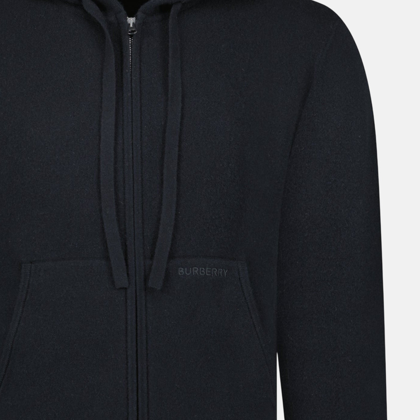 Burberry 'Lindley' Knitted Cashmere Zip Hoodie Black – O3 | Studio DOS by Designer Outlet Sales