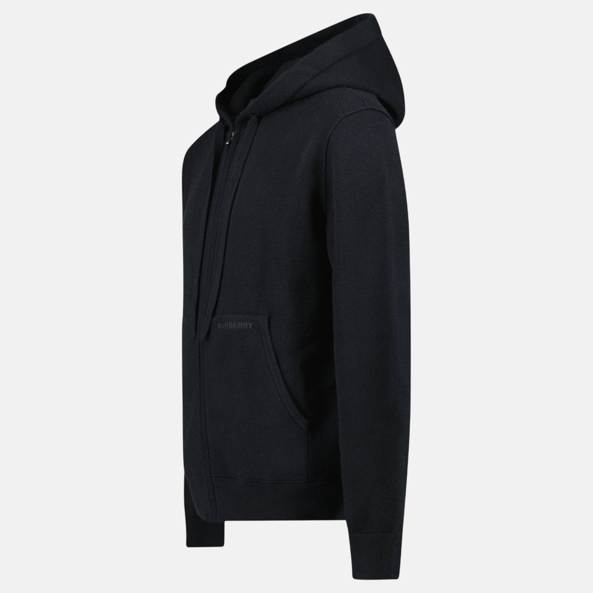 Burberry 'Lindley' Knitted Cashmere Zip Hoodie Black – O3 | Studio DOS by Designer Outlet Sales