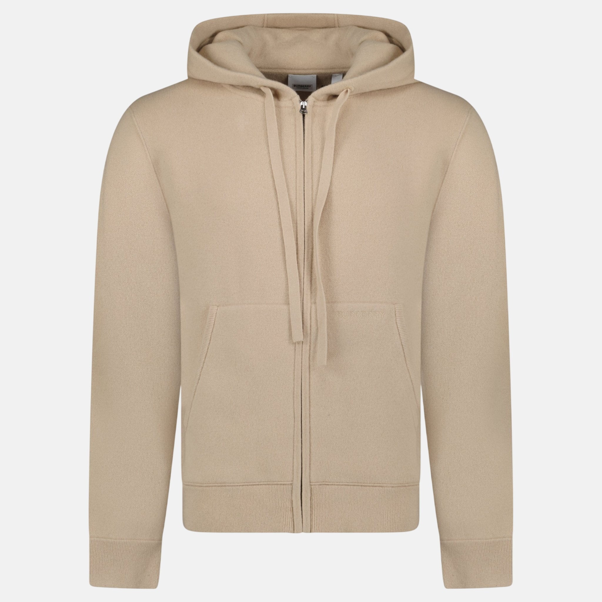Burberry 'Lindley' Knitted Cashmere Zip Hoodie Soft Fawn Beige – O3 | Studio DOS by Designer Outlet Sales