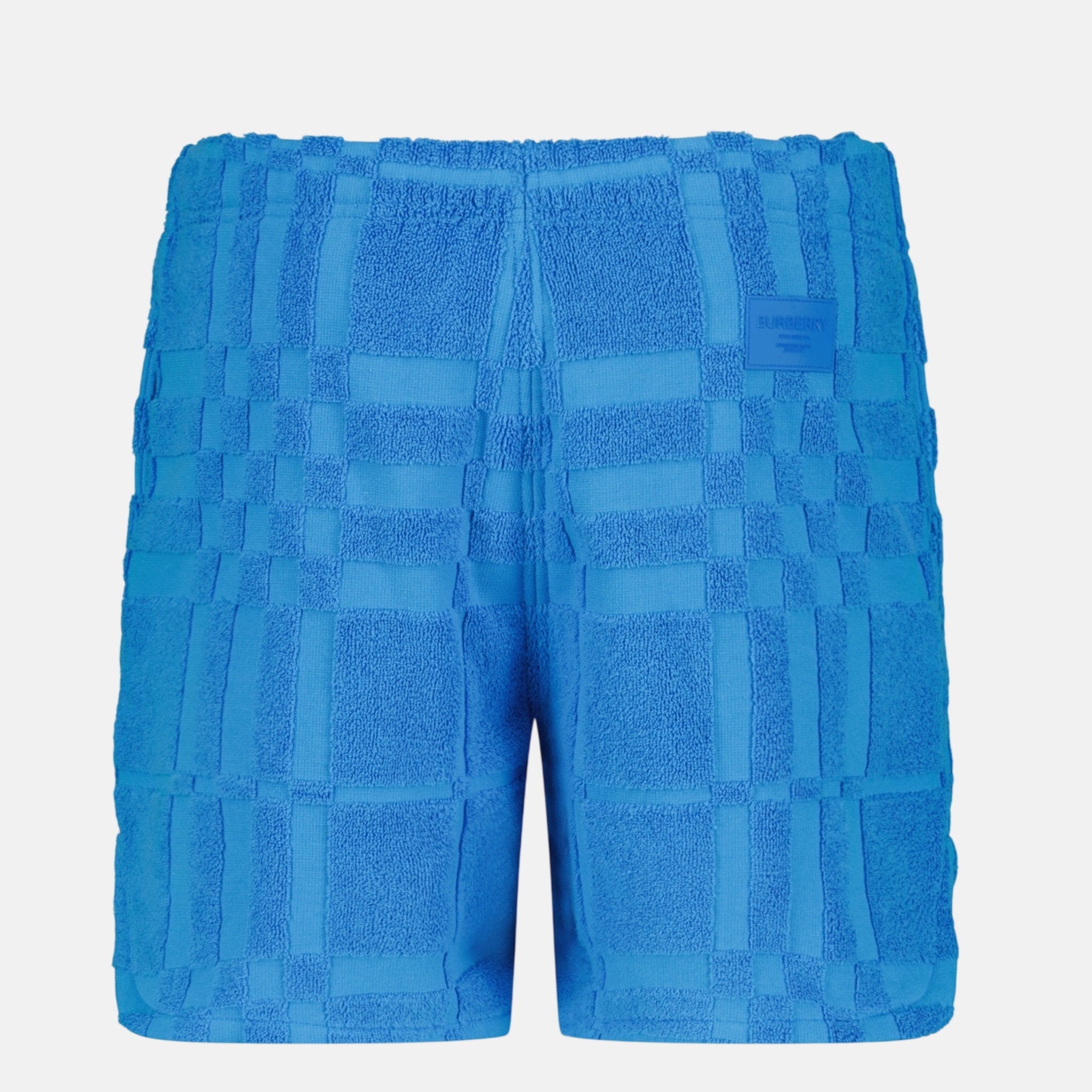 Burberry 'Morden' Check Knit Cotton Terry Shorts Blue – C66 | Studio DOS by Designer Outlet Sales