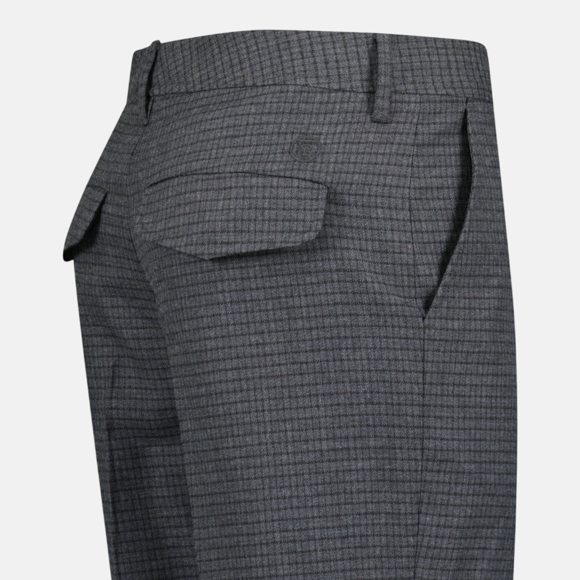 Burberry 'Shilton' Wool Pattern Trousers Charcoal – B1 | Studio DOS by Designer Outlet Sales
