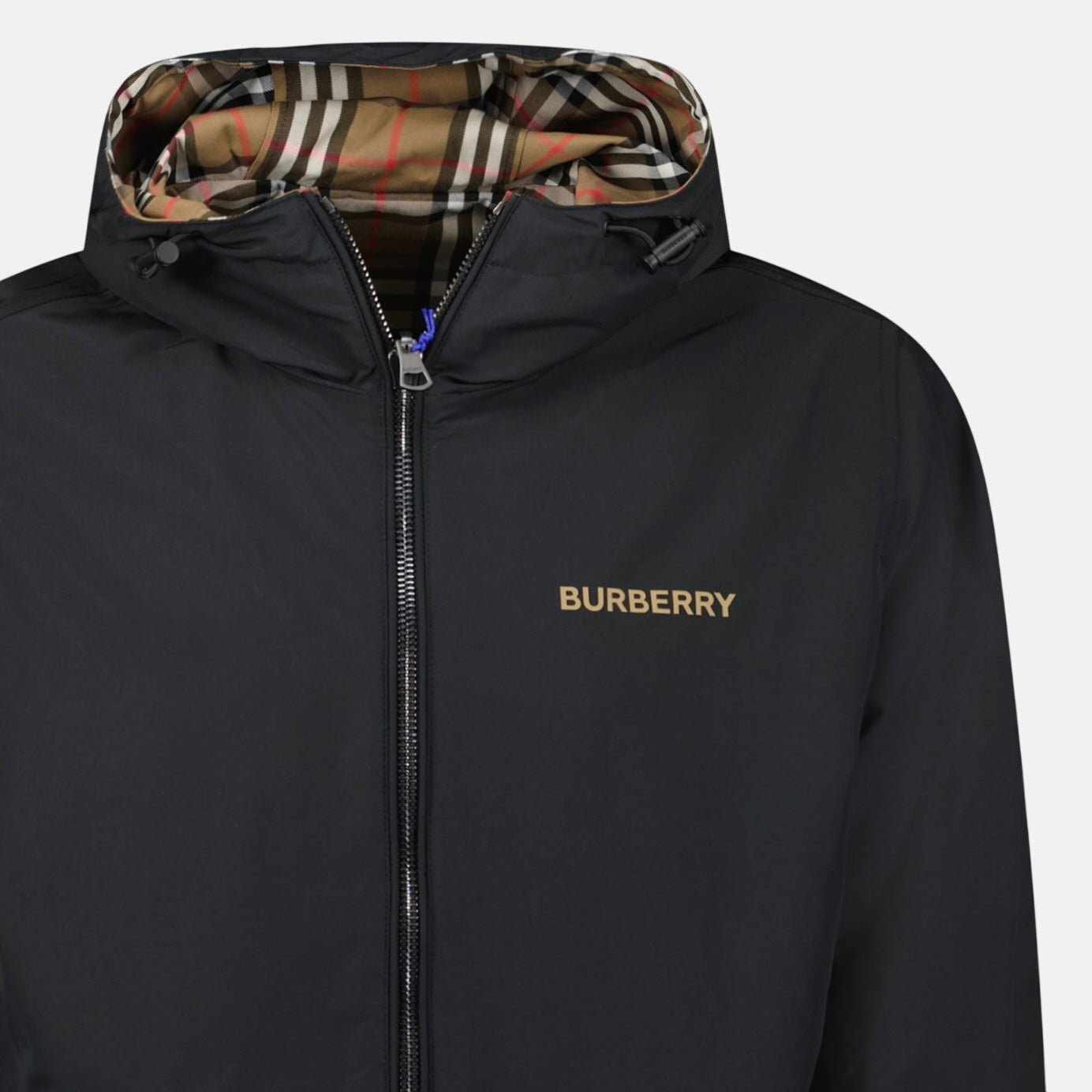 Burberry 'Stanford' Zip - Up Check Reversible Hooded Jacket Black – Rail 1/ Rail 2/ Doorway Rail Lower | Studio DOS by Designer Outlet Sales