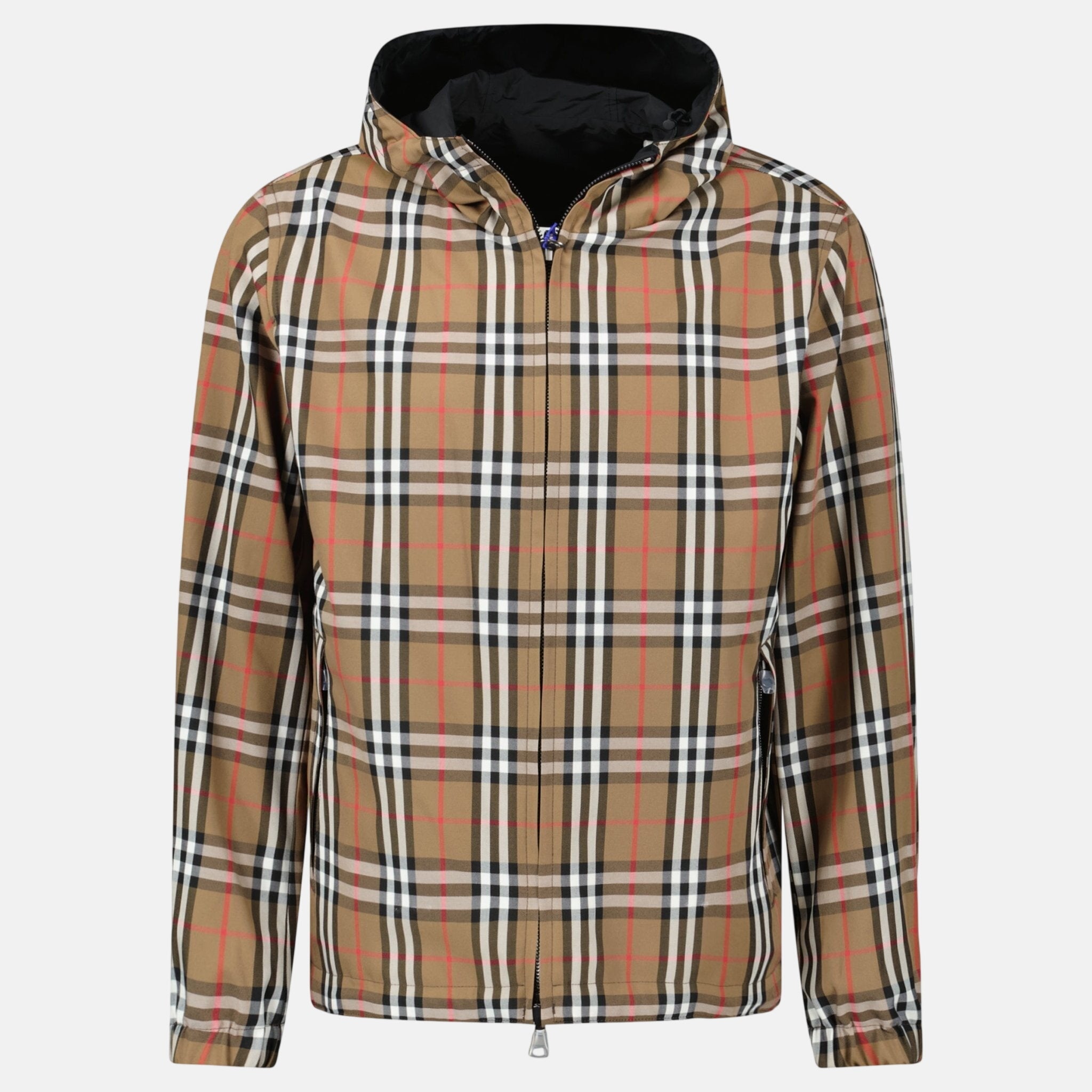 Burberry 'Stanford' Zip - Up Check Reversible Hooded Jacket Black – Rail 1/ Rail 2/ Doorway Rail Lower | Studio DOS by Designer Outlet Sales
