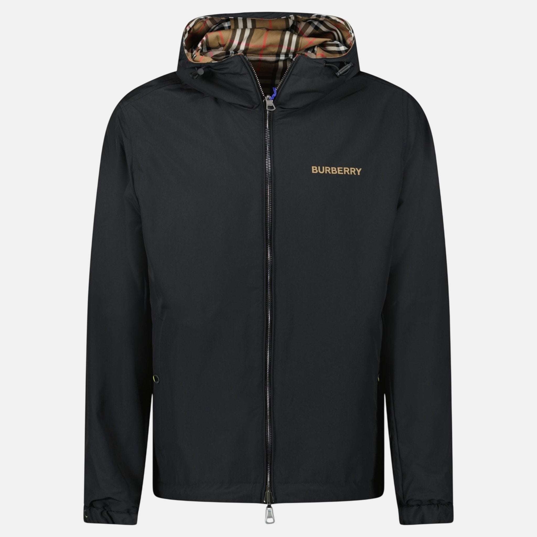 Burberry 'Stanford' Zip - Up Check Reversible Hooded Jacket Black – Rail 1/ Rail 2/ Doorway Rail Lower | Studio DOS by Designer Outlet Sales