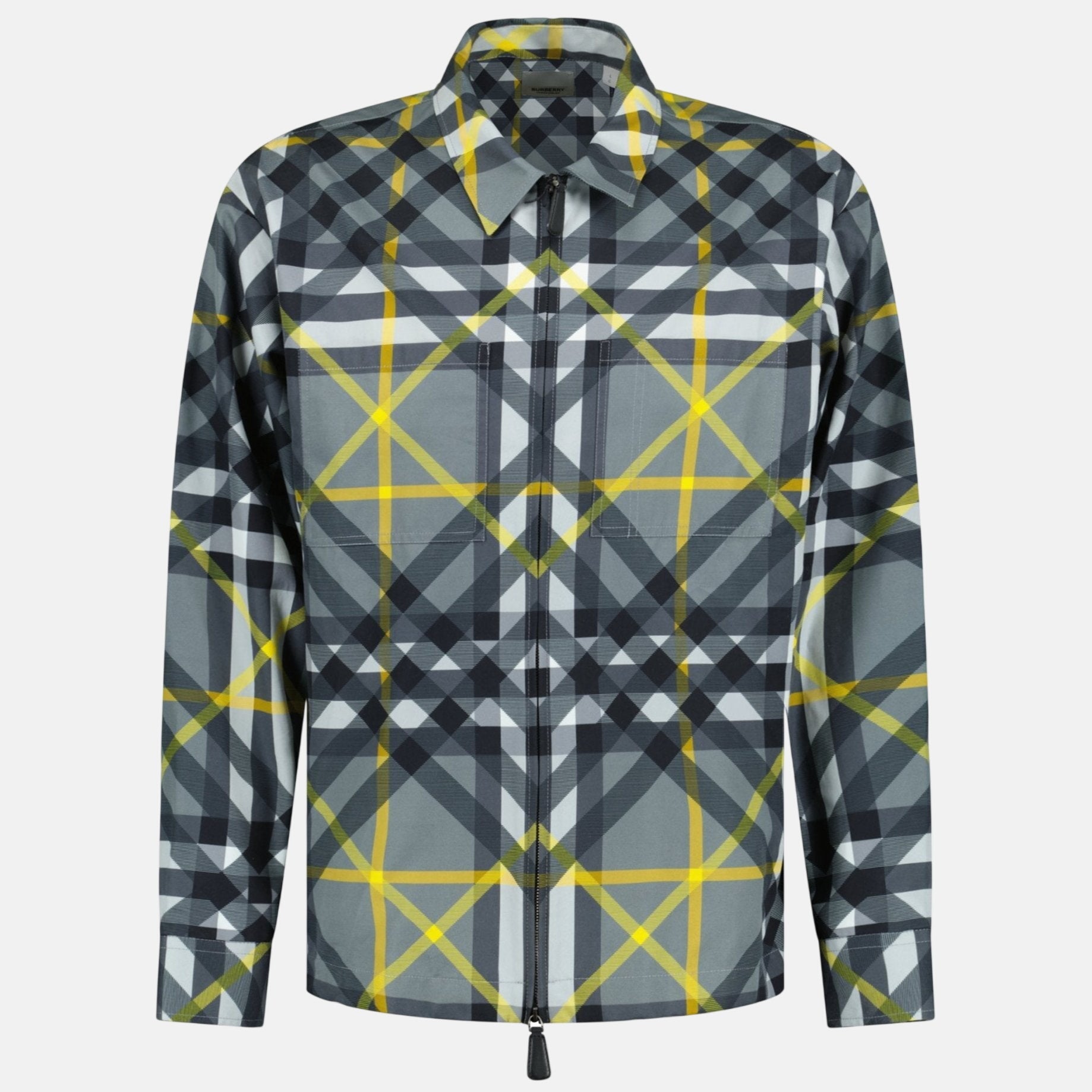 Burberry 'Whincup' Zip - Up Check Overshirt Yellow Grey – B26 | Studio DOS by Designer Outlet Sales