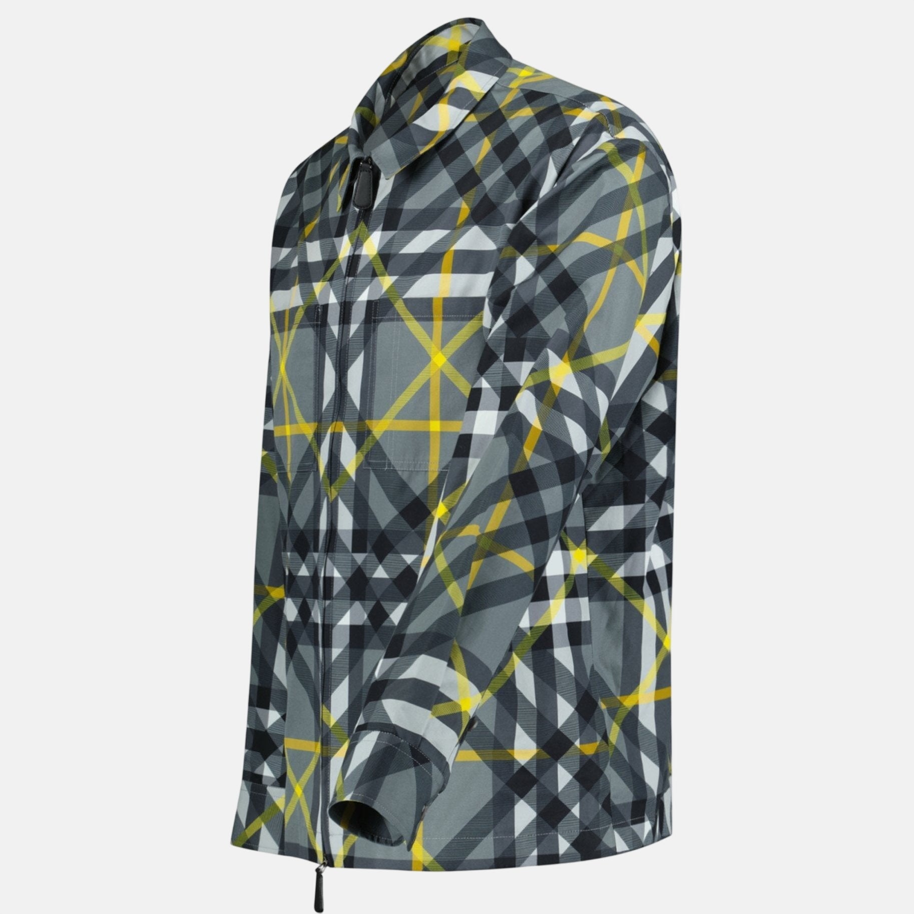 Burberry 'Whincup' Zip - Up Check Overshirt Yellow Grey – B26 | Studio DOS by Designer Outlet Sales