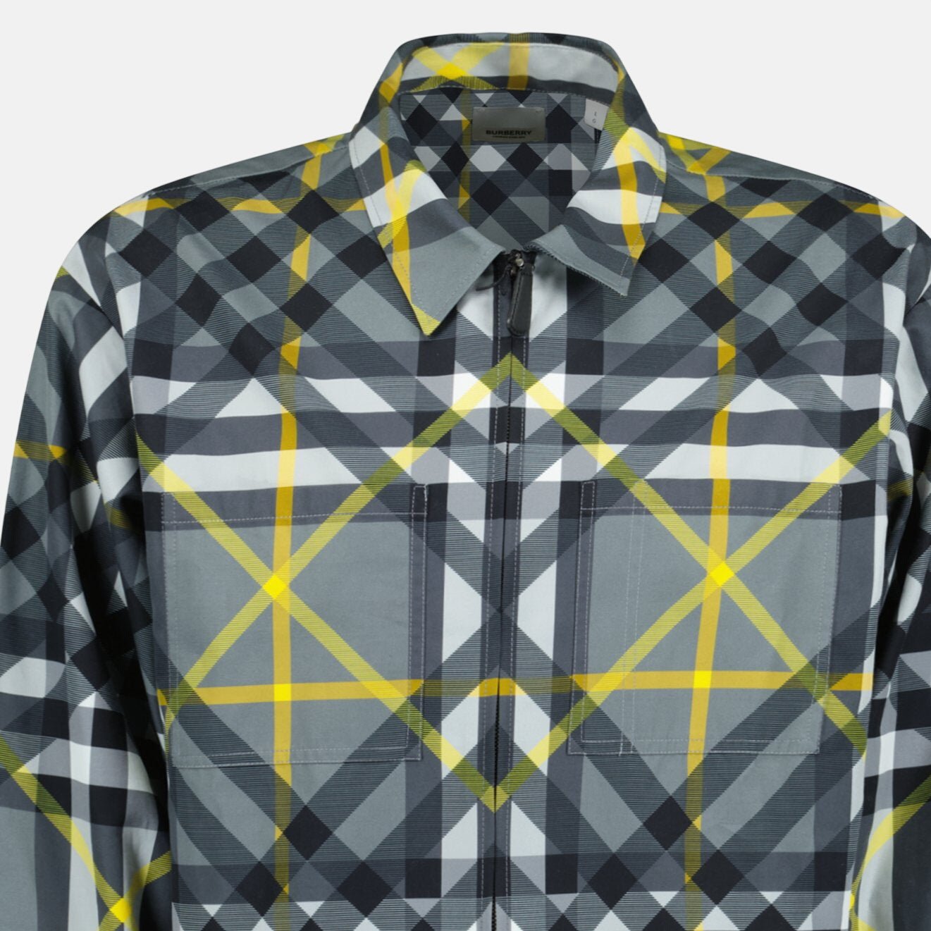 Burberry 'Whincup' Zip - Up Check Overshirt Yellow Grey – B26 | Studio DOS by Designer Outlet Sales