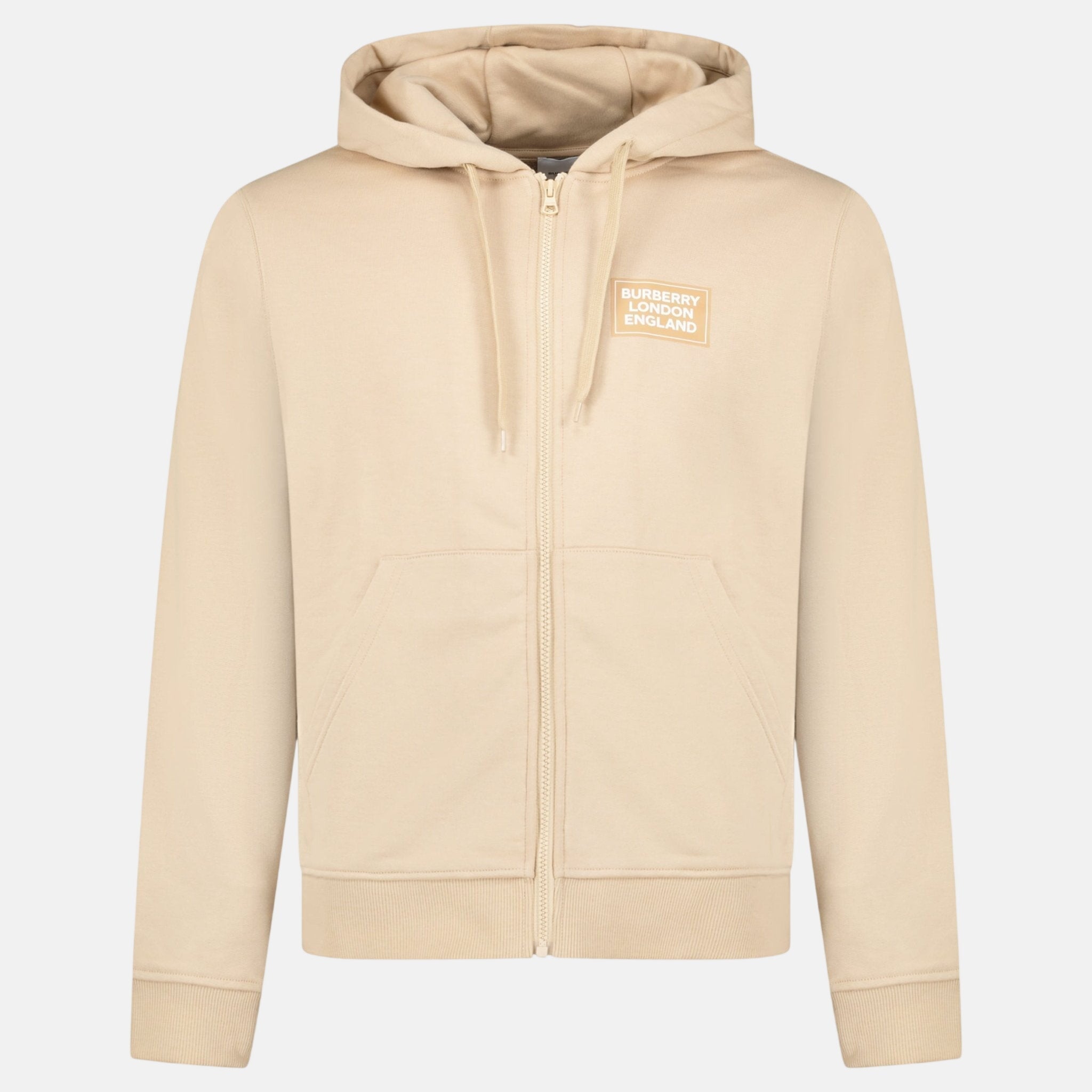 Burberry Womens 'Keira' Logo Zip Hoodie Beige – F28 | Studio DOS by Designer Outlet Sales