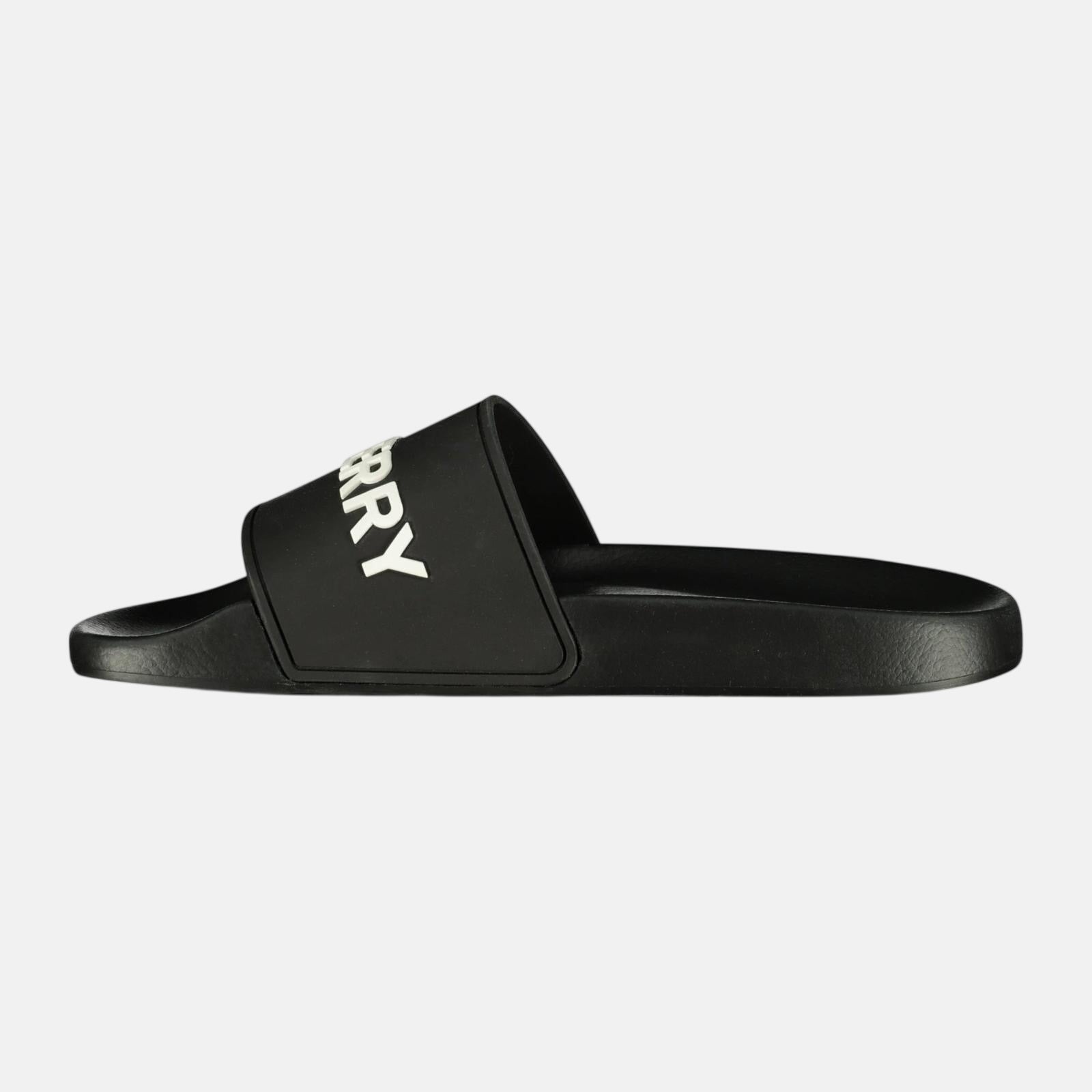 Burberry Womens Logo Tech Furley Sliders Black – sku-55913688629629 | Studio DOS by Designer Outlet Sales