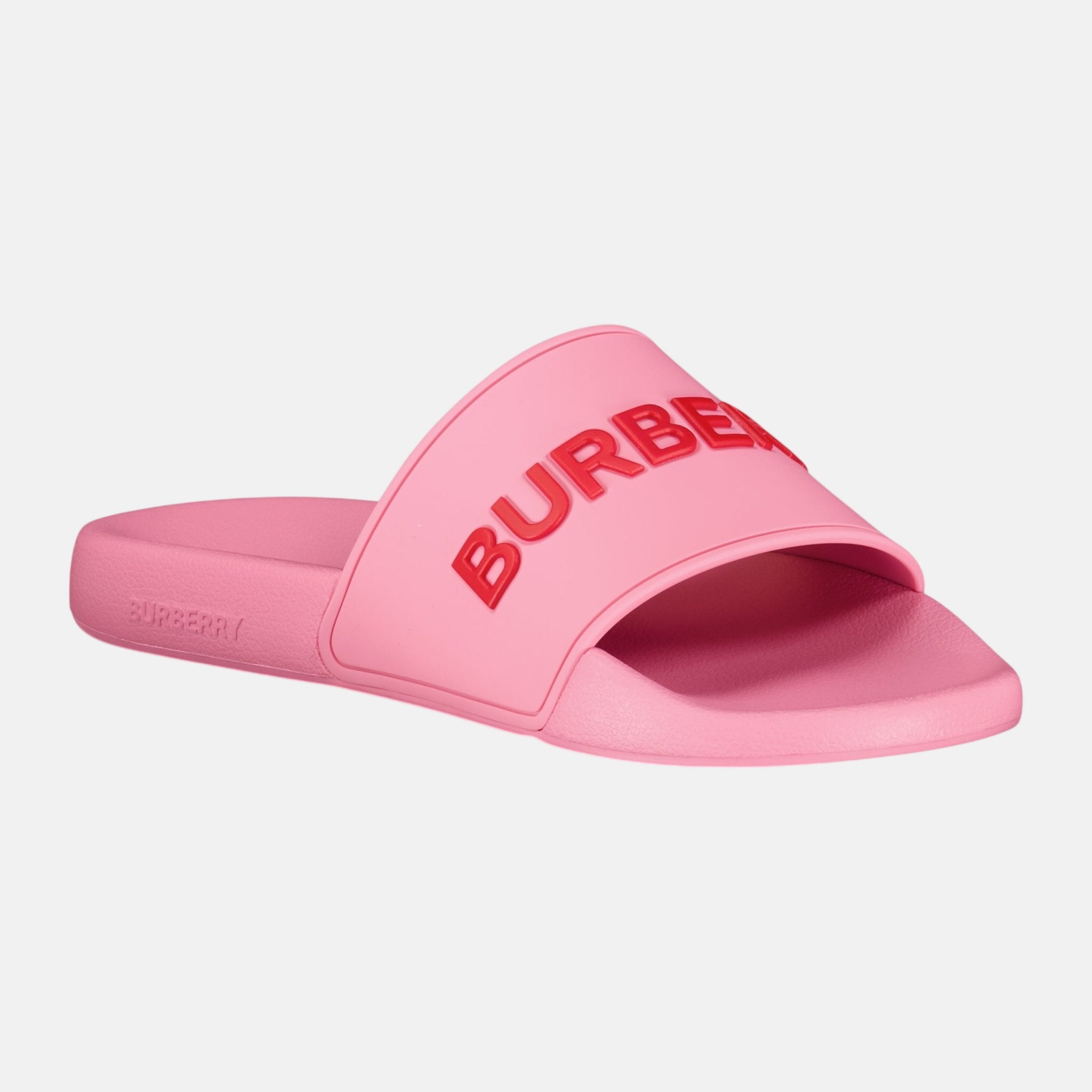 Burberry Womens Logo Tech Furley Sliders Bubblegum Pink – sku-55913740075389 | Studio DOS by Designer Outlet Sales