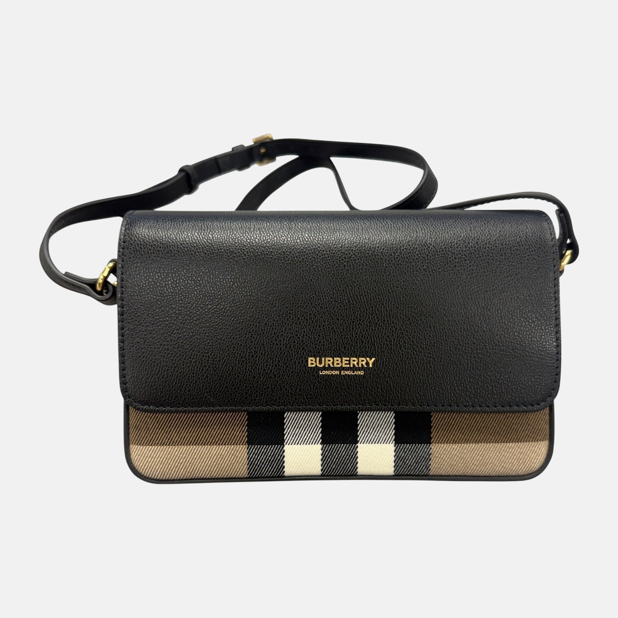Burberry Womens 'New Hampshire' Leather Shoulder Bag Black – F6 | Studio DOS by Designer Outlet Sales