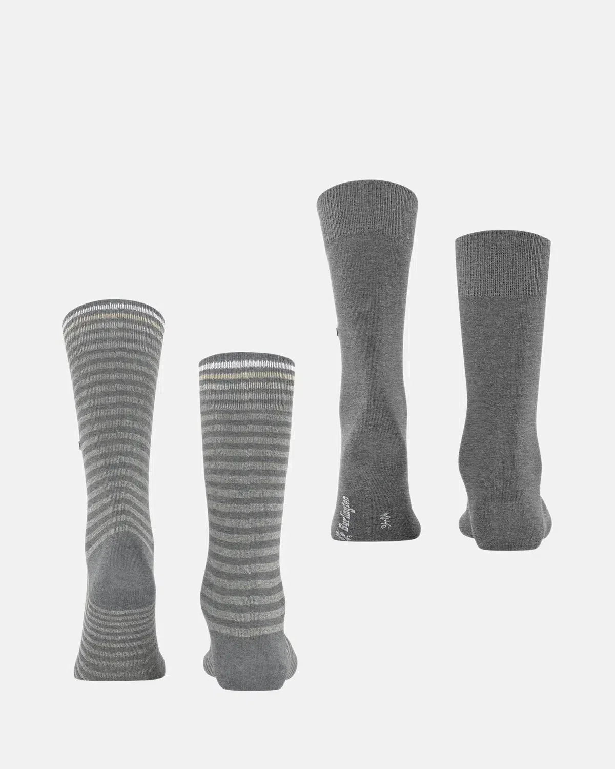 BURLINGTON MENS EVERYDAY STRIPE 2 - PACK SOCKS LIGHT GREY MELANGE – BURLINGTON-21087-3390-40-46 | Studio DOS by Designer Outlet Sales