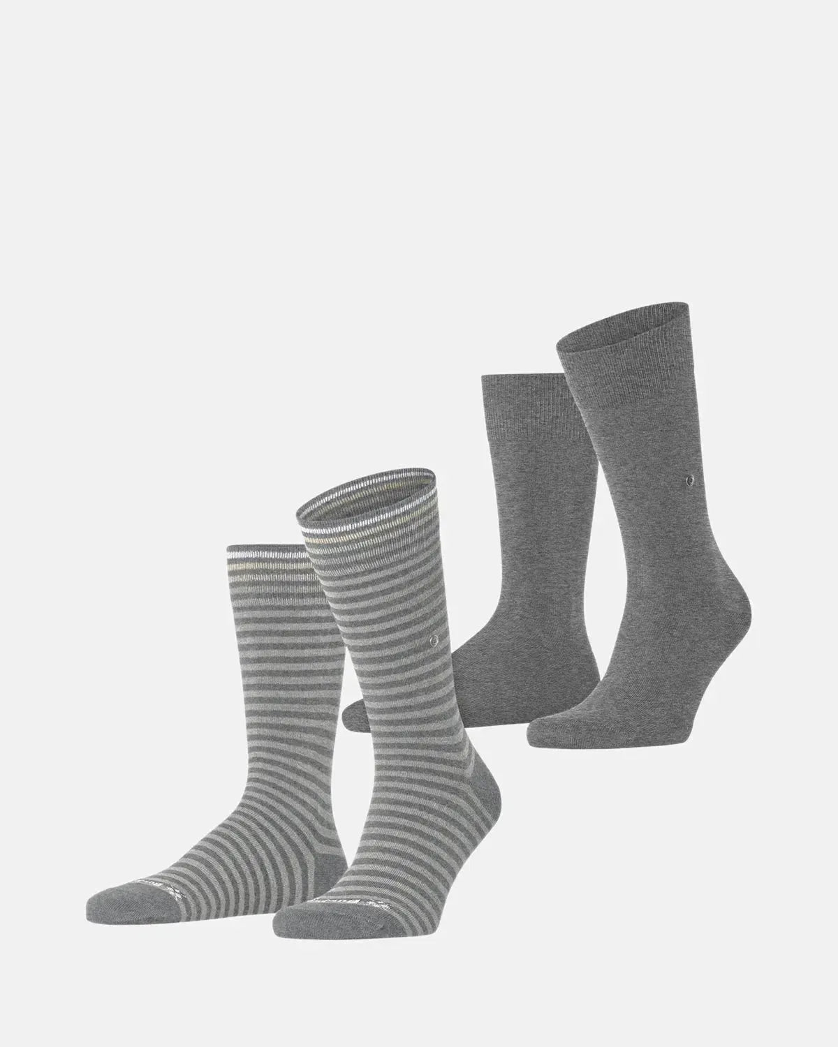 BURLINGTON MENS EVERYDAY STRIPE 2 - PACK SOCKS LIGHT GREY MELANGE – BURLINGTON-21087-3390-40-46 | Studio DOS by Designer Outlet Sales