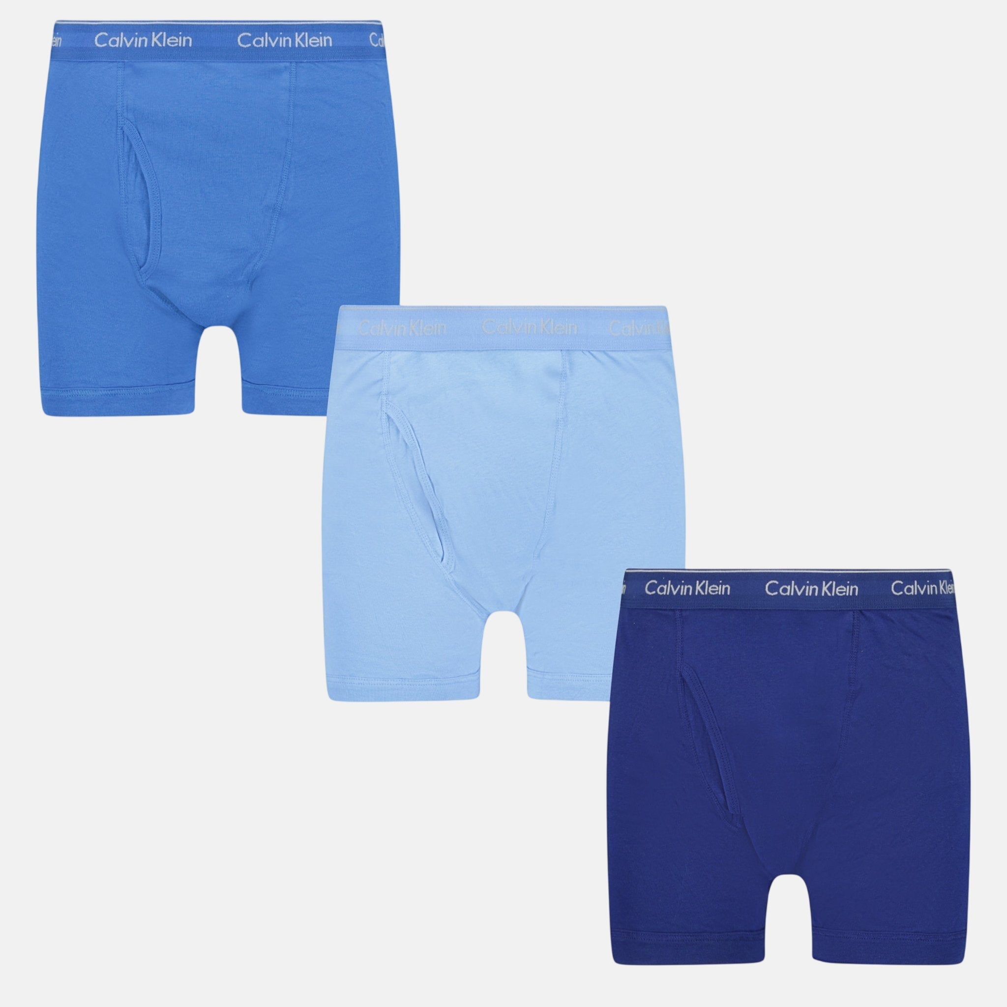 Calvin Klein 3 Pack Stencil Logo Cotton Stretch Boxers Blue Baby Blue Navy – sku-48936265482518 | Studio DOS by Designer Outlet Sales