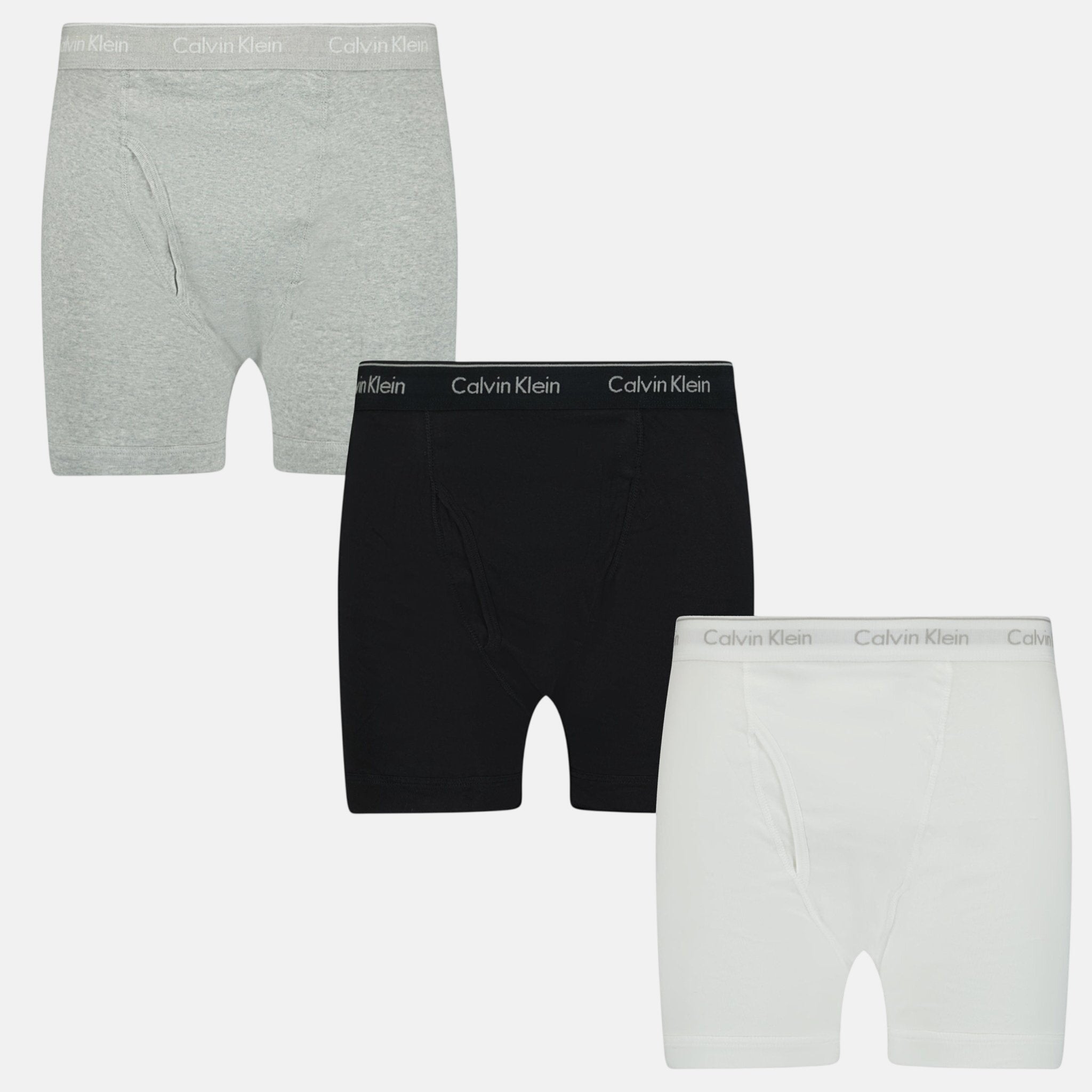 Calvin Klein 3 Pack Stencil Logo Cotton Stretch Boxers Grey Black White – sku-48936244609302 | Studio DOS by Designer Outlet Sales