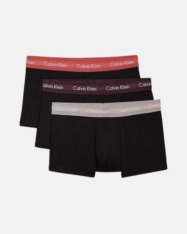 CALVIN KLEIN MENS 3-PACK LOW RISE TRUNKS BLACK B-ROCK RIDGE-Designer Outlet Sales