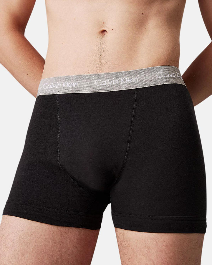 CALVIN KLEIN MENS 3-PACK TRUNKS BLACK B-ROCK RIDGE-Designer Outlet Sales