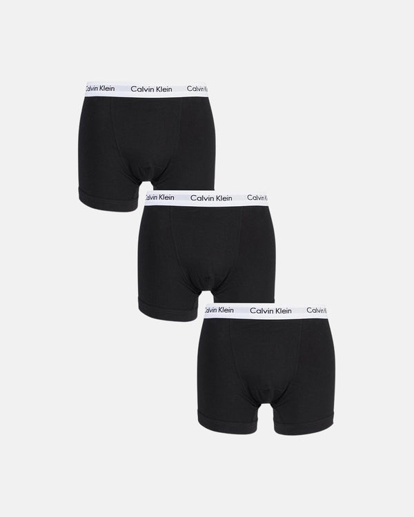 CALVIN KLEIN MENS 3 PACK TRUNKS BLACK WHITE-Designer Outlet Sales