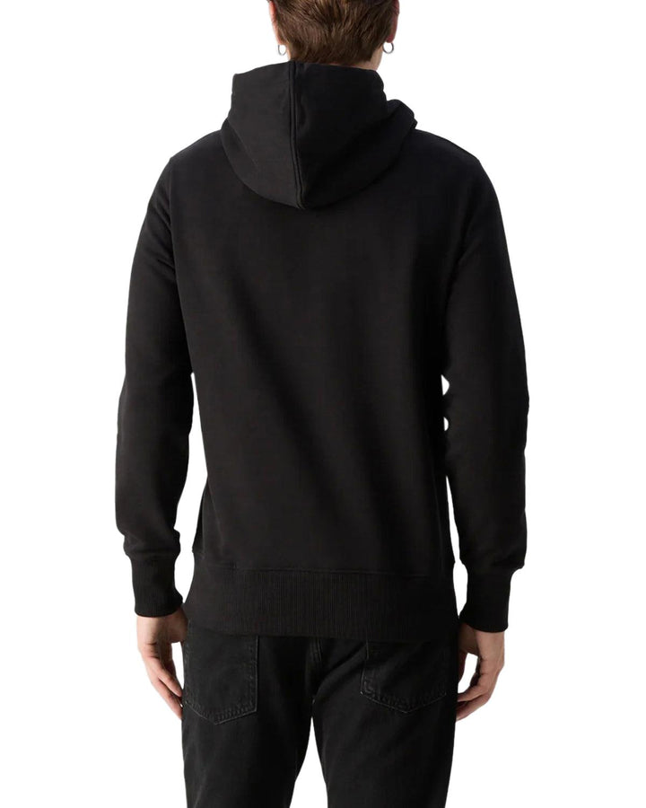 CALVIN KLEIN MENS DISTRESSED MONOLOGO HOODIE BLACK-Designer Outlet Sales