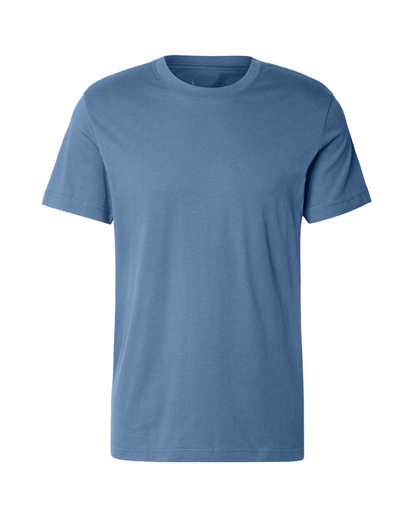 CALVIN KLEIN MENS LOGO TAPE T-SHIRT COAST BLUE-Designer Outlet Sales