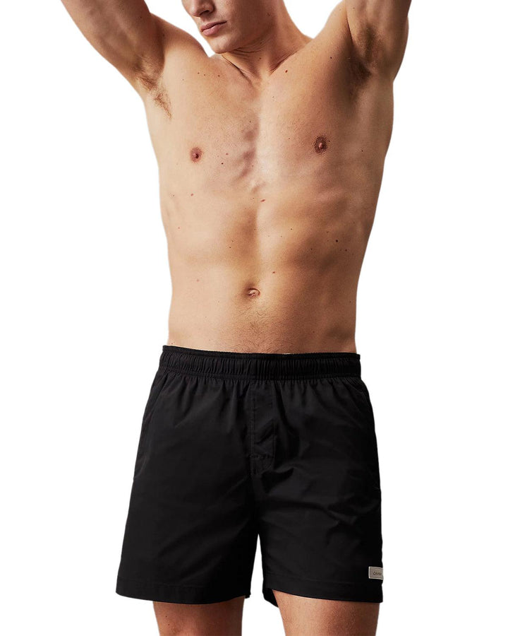 CALVIN KLEIN MENS MEDIUM DRAWSTRING SWIM SHORTS BLACK-Designer Outlet Sales