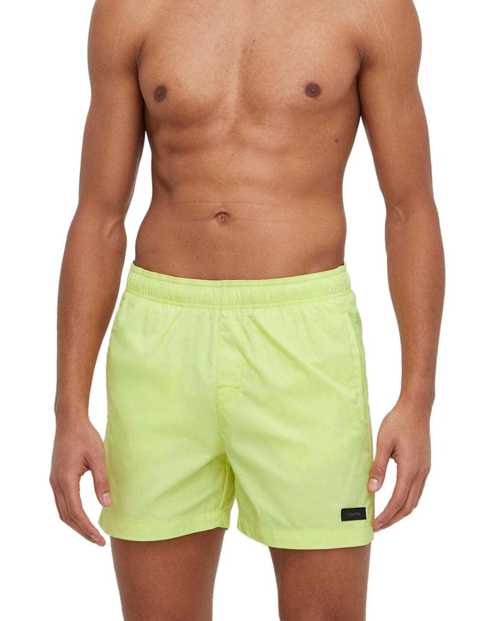 CALVIN KLEIN MENS MEDIUM DRAWSTRING SWIM SHORTS LIME-Designer Outlet Sales