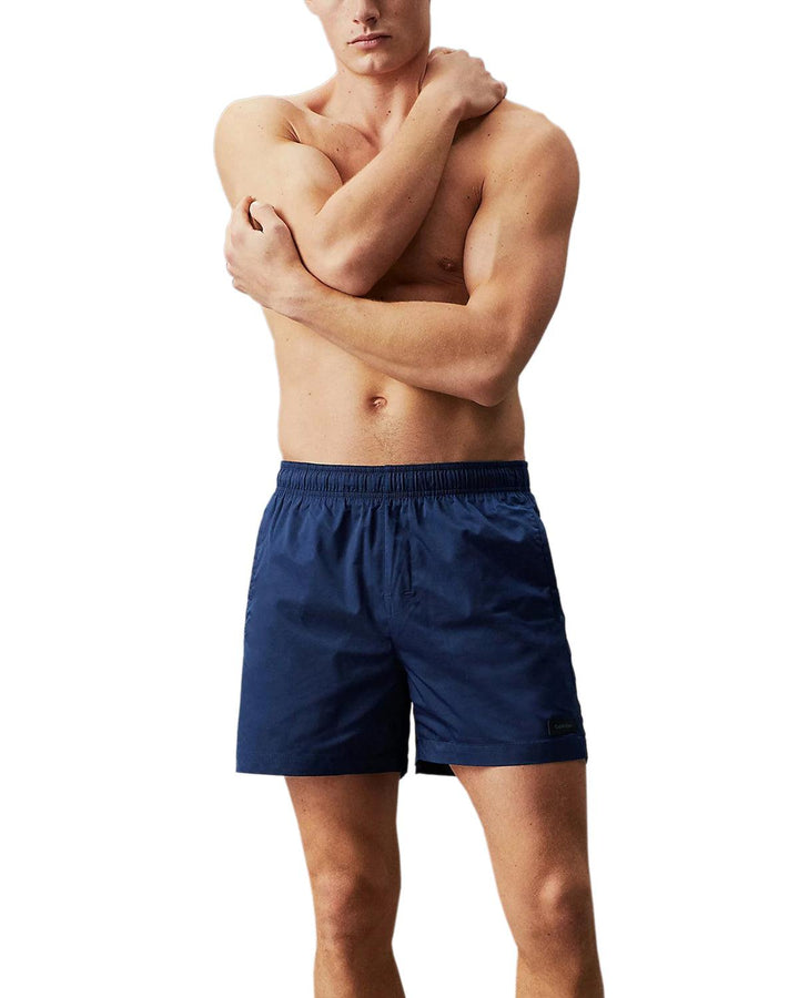 CALVIN KLEIN MENS MEDIUM DRAWSTRING SWIM SHORTS NAVY-Designer Outlet Sales