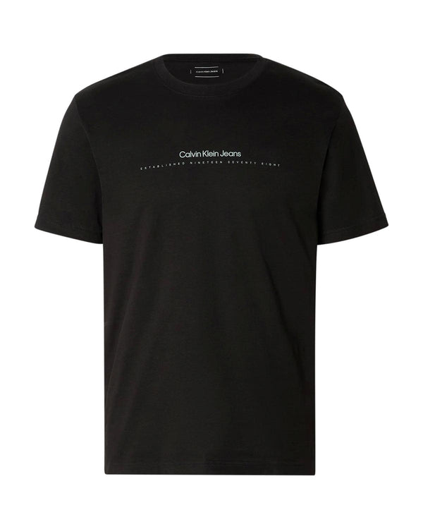 CALVIN KLEIN MENS MINIMAL LOGO T-SHIRT BLACK-Designer Outlet Sales